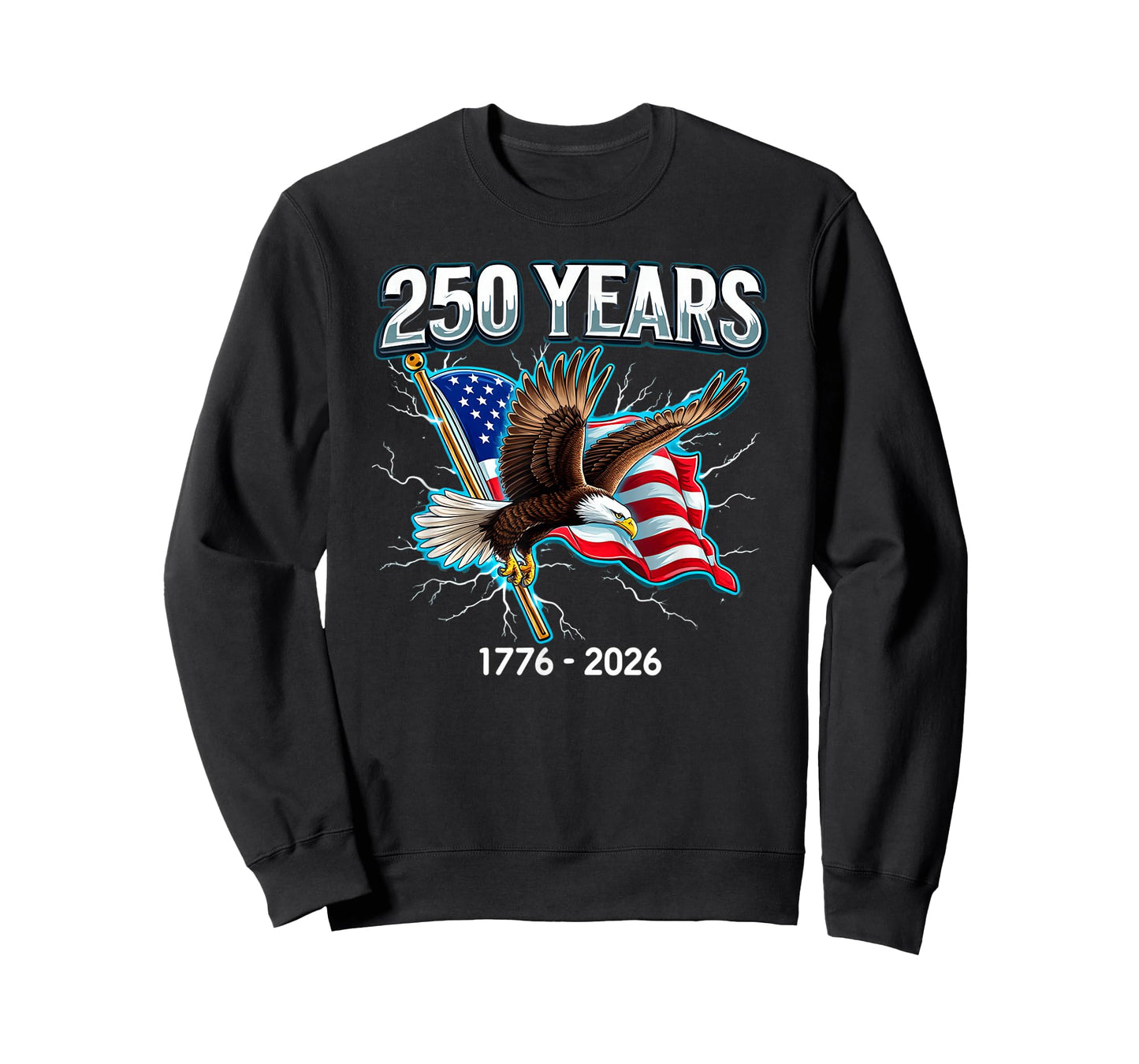 250 Years 1776-2026 American Flag Pride Eagle T-Shirt