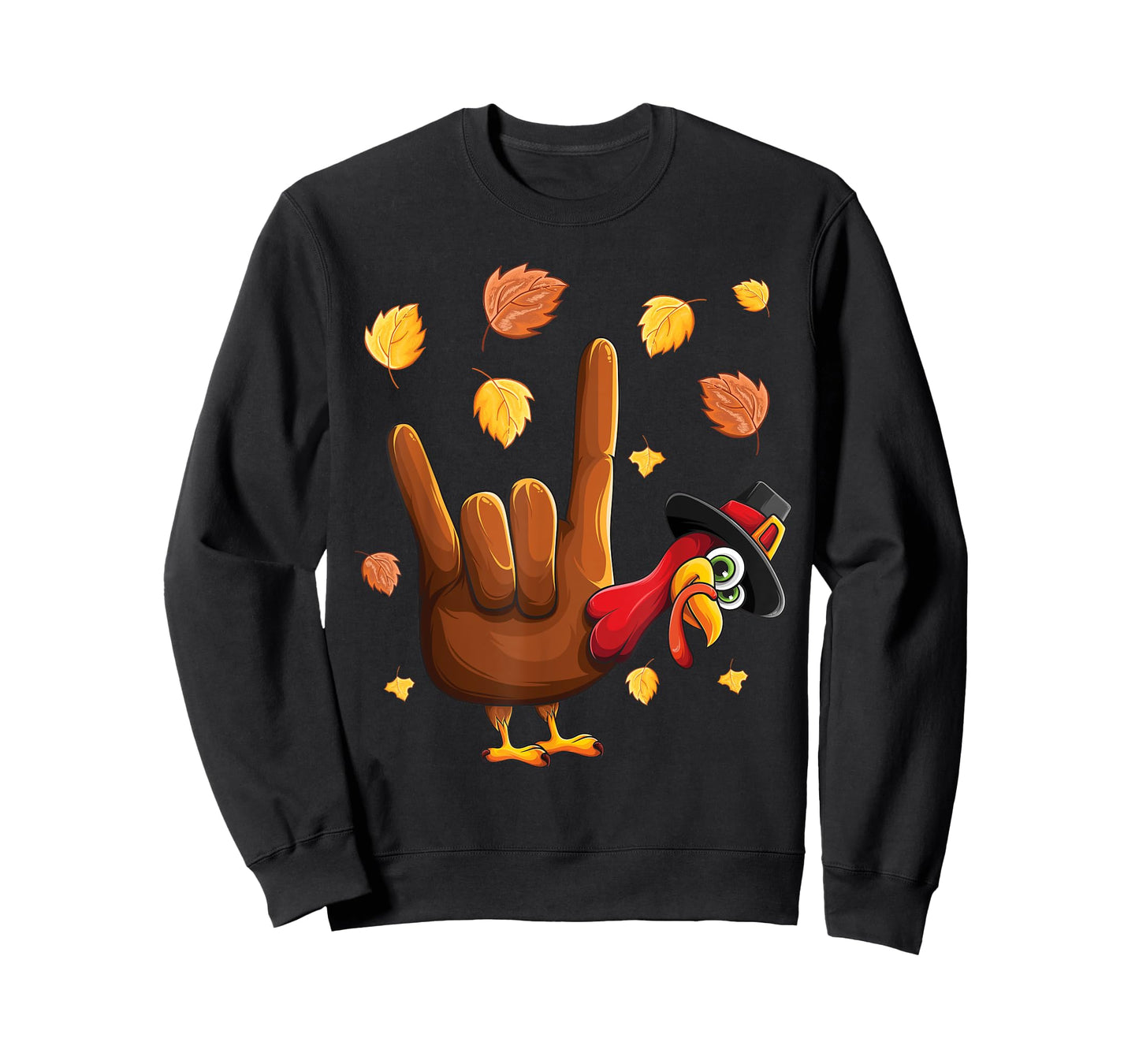 ASL Tukey American Sign Language I Love You Thanksgiving T-Shirt