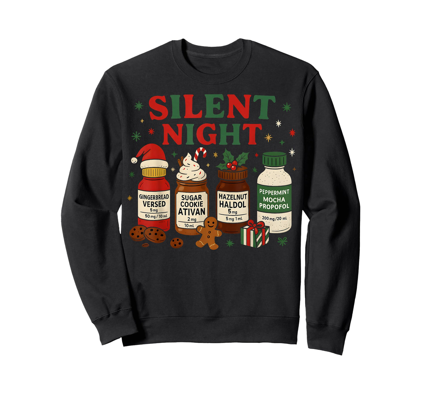 Silent Night Propofol ICU Nurse Funny Christmas Medical Xmas T-Shirt