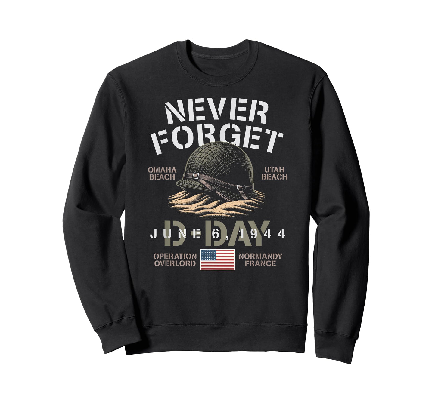 Never Forget D-Day June 6, 1944 USA Omaha Utah Beach Helmet T-Shirt