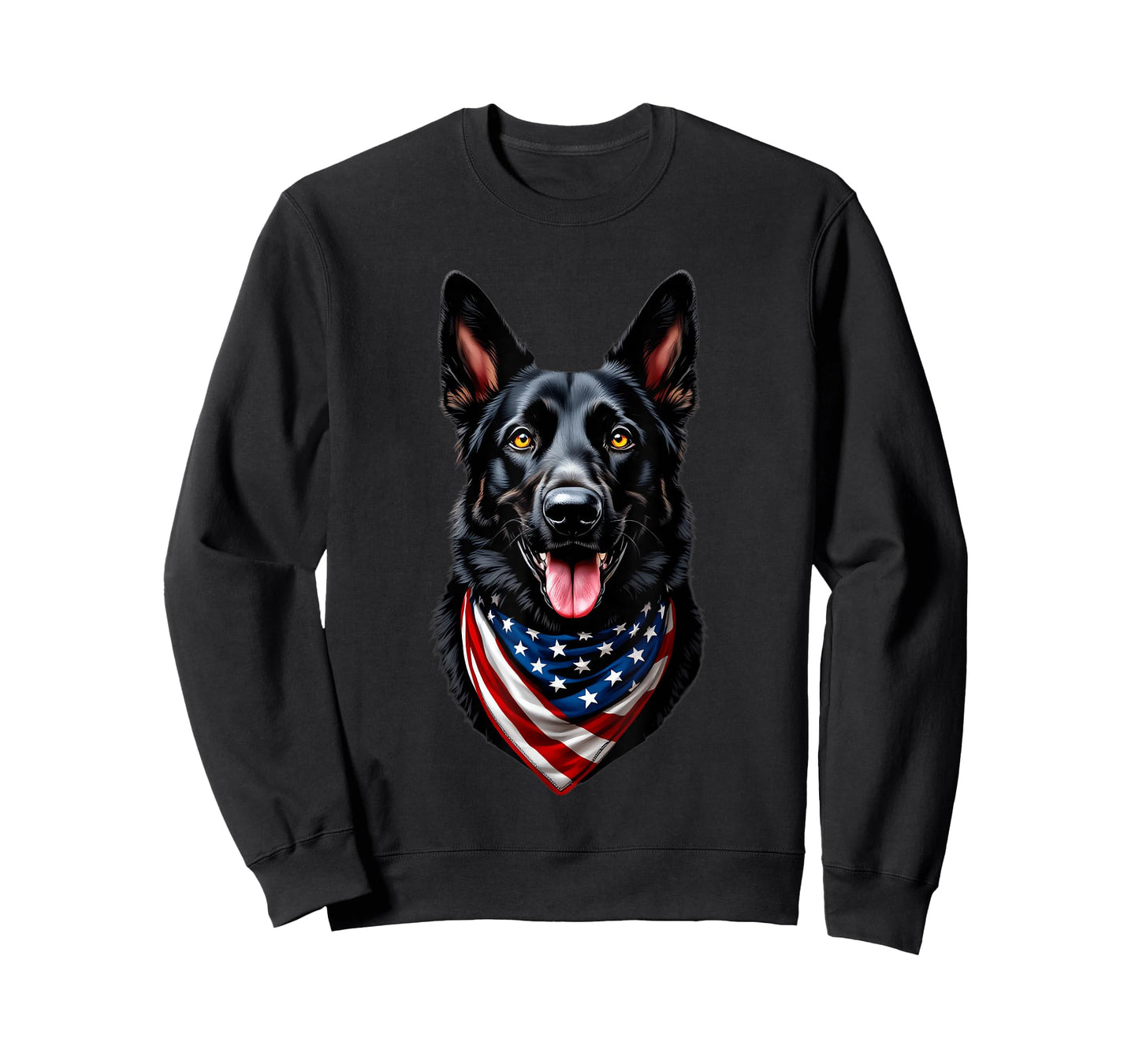 Black German Shepherd USA Flag 4th of July German Shepherd T-Shirt