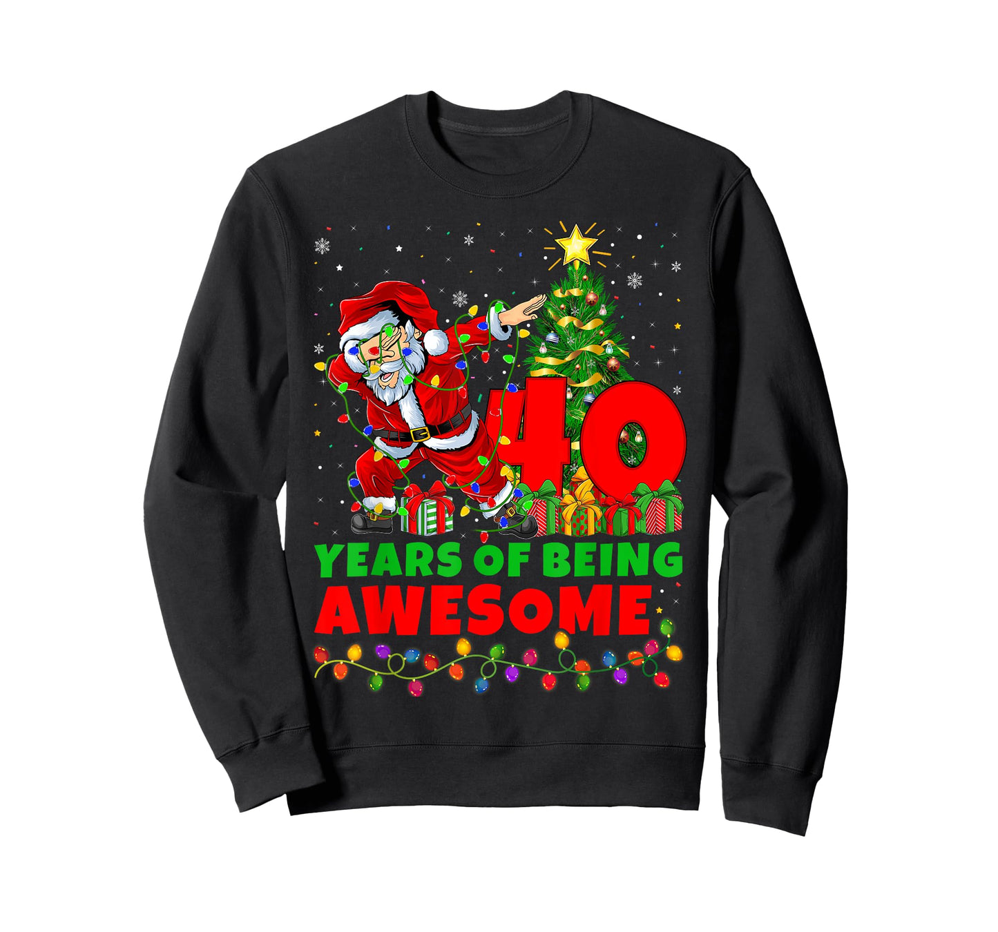 40 Years Of Being Awesome Santa 40th Birthday Christmas T-Shirt