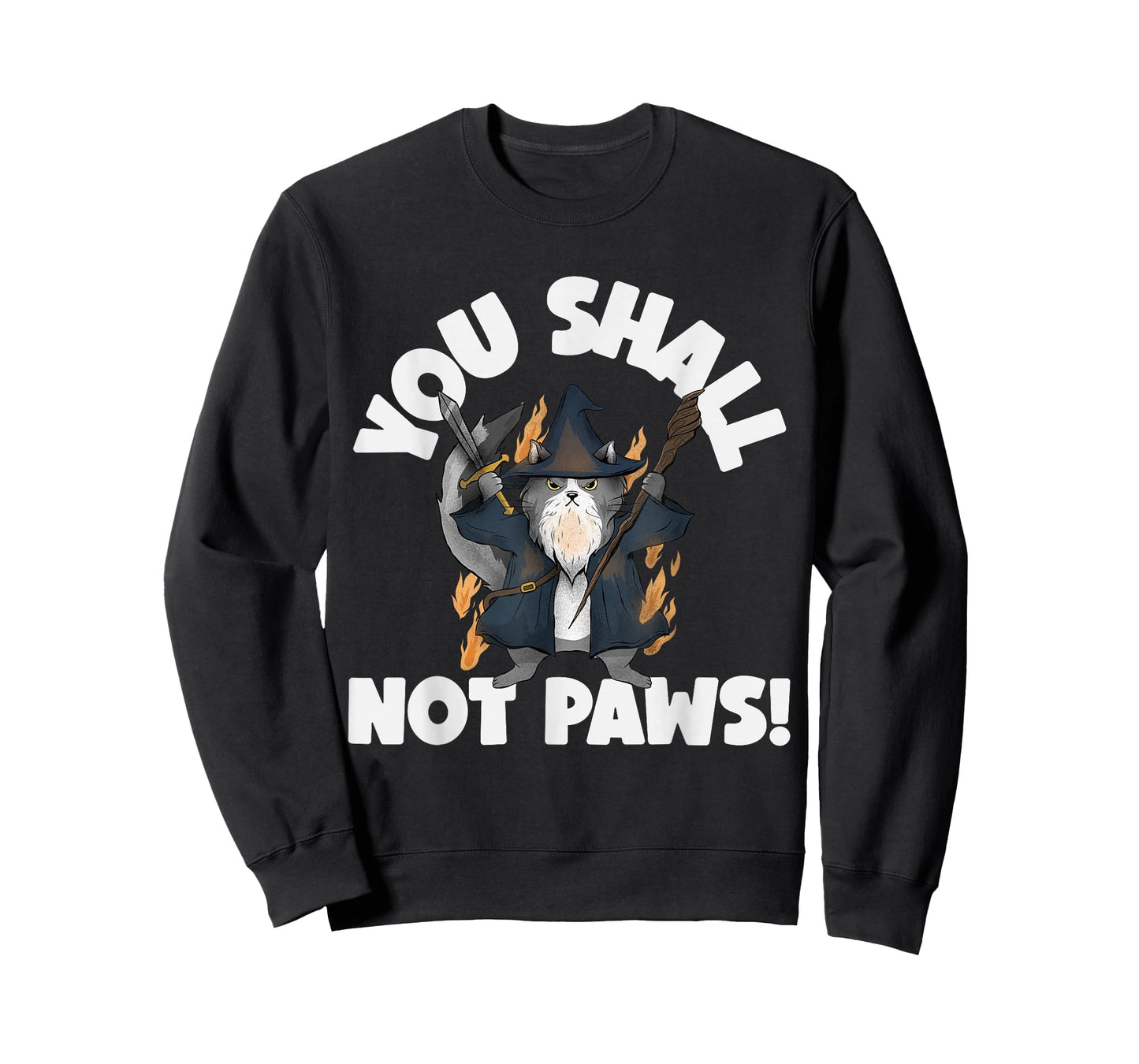Kitten Meow Parody Movie Funny Cat Wizard You Shall Not Paws T-Shirt