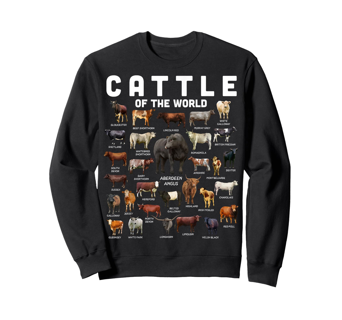 Cow Shirt Cattle Of The World Types Of Cows Funny Farmer T-Shirt