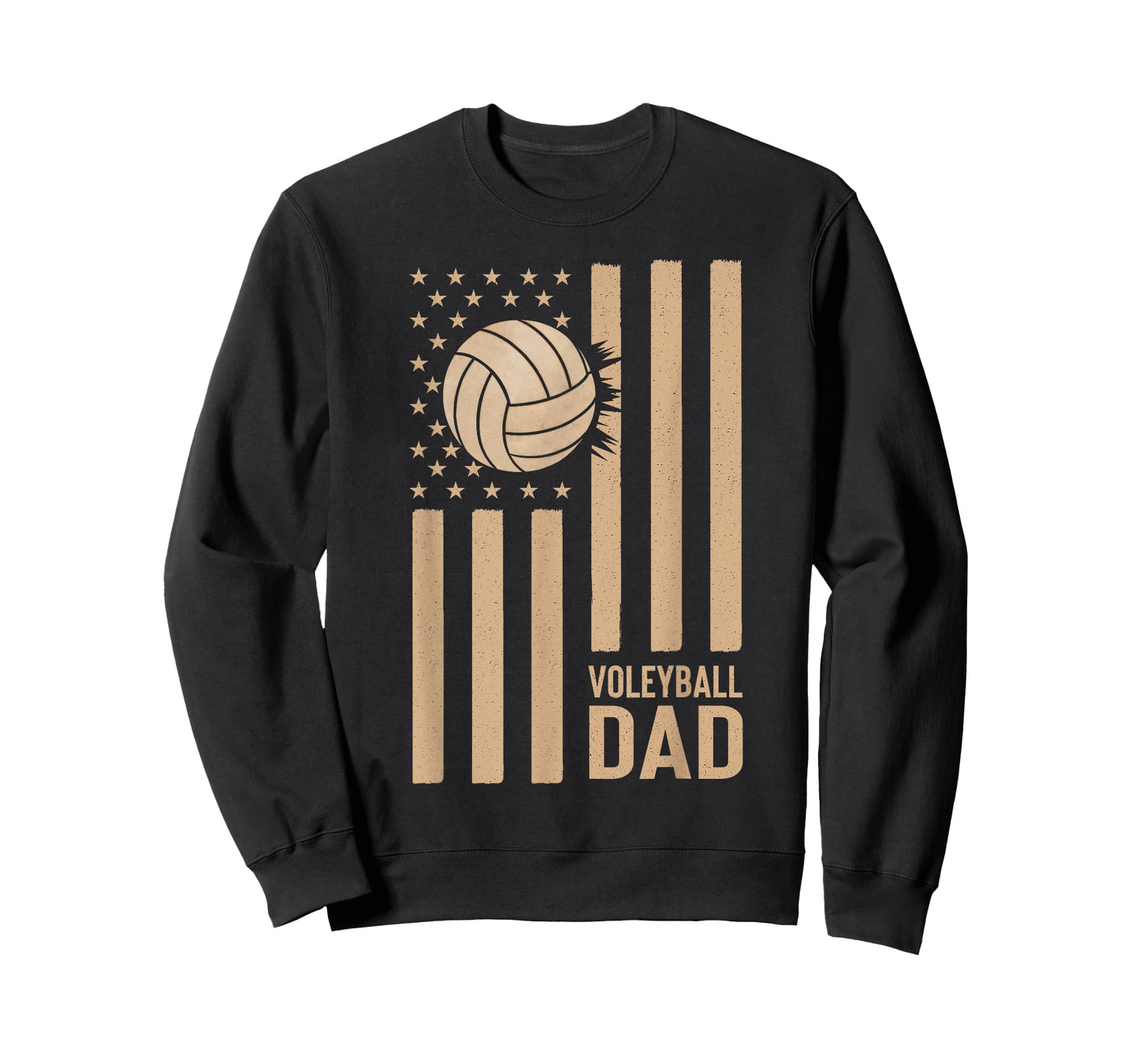 Vintage Volleyball Dad USA Flag Retro Fathers Day Daddy Men T-Shirt
