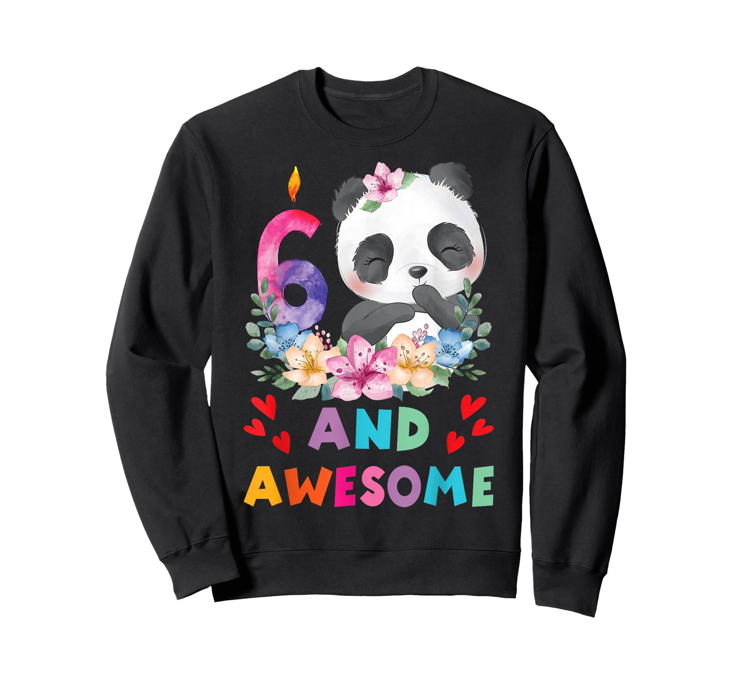 6 Years Old 6th Birthday Panda Unicorn Girl Party Gift T-Shirt