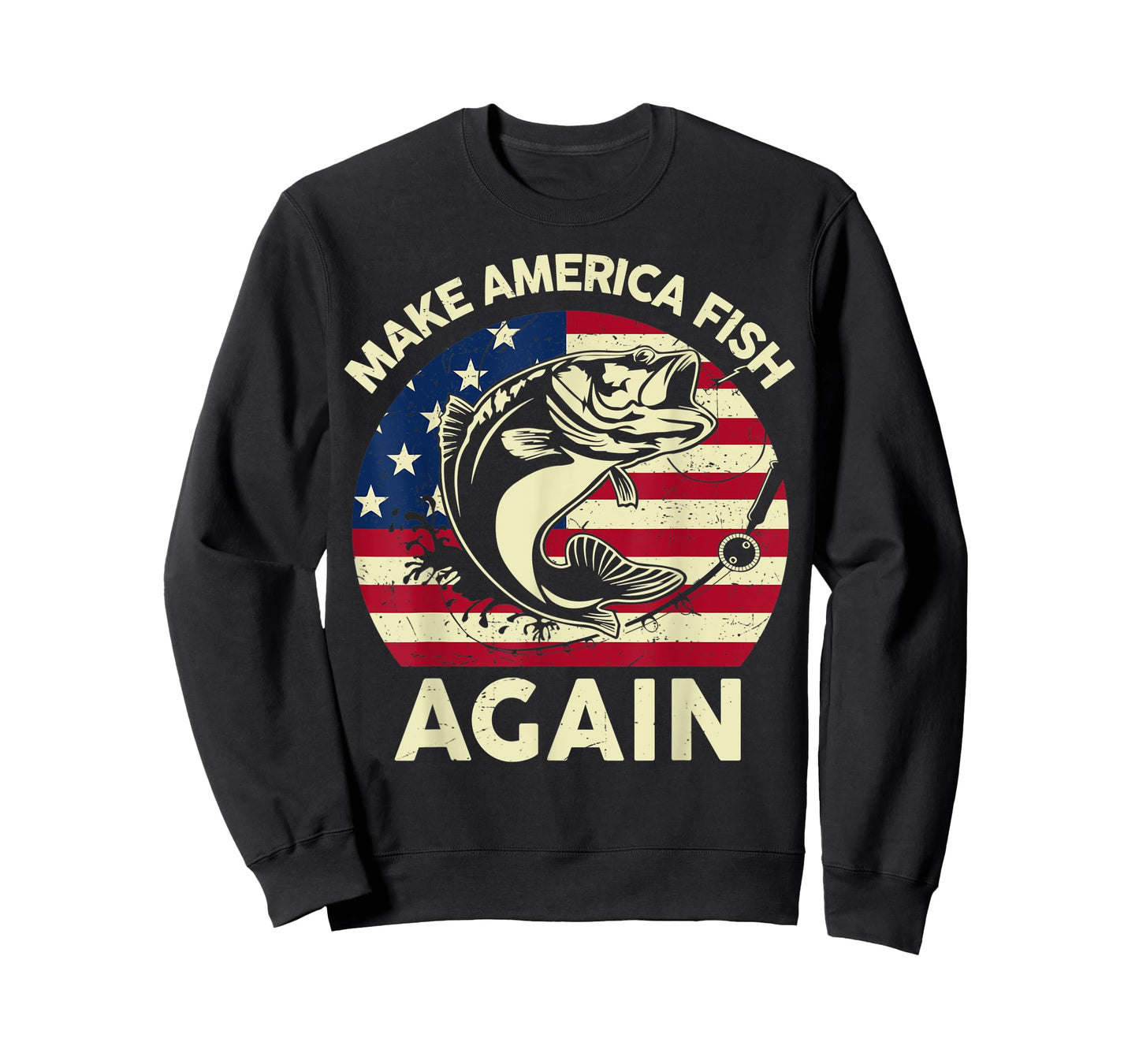 Mens Make America Fishing Again Shirt 4th of July Funny Bass Fish T-Shirt