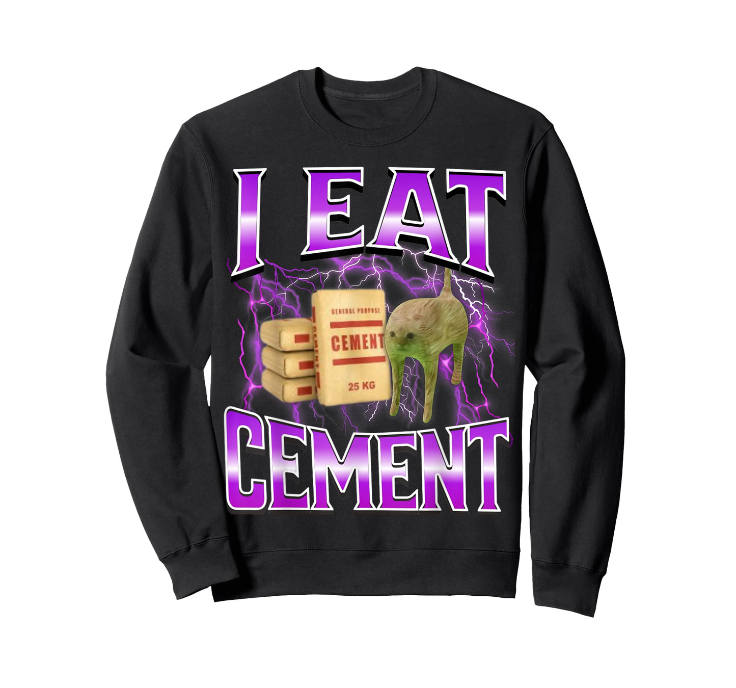 I Eat Cement Funny Cat Meme Internet Memes Funny Memes Gen-Z T-Shirt