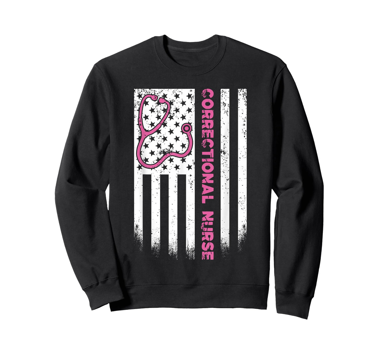 Correctional Nurse American flag US Stethoscope RN Patriotic T-Shirt