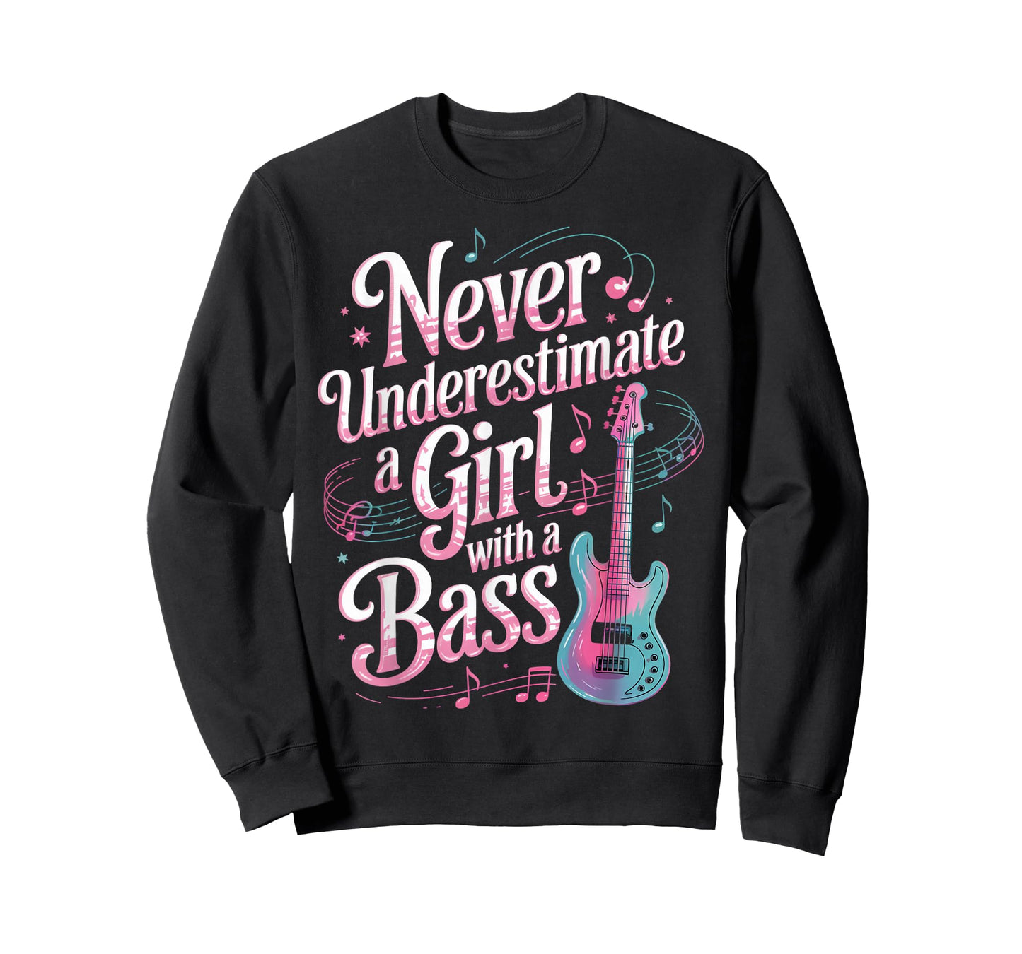 Girl With A Bass Player Musician Bassist Guitar Bass T-Shirt