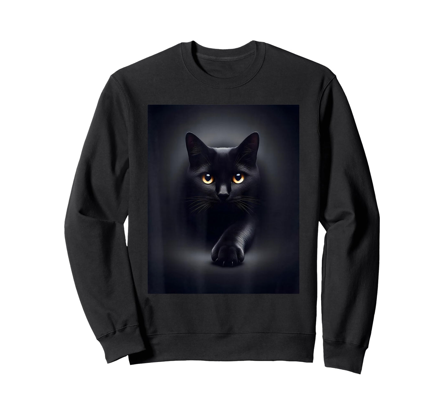 Black Cat Yellow Eyes T-Shirt for Men Women Kids