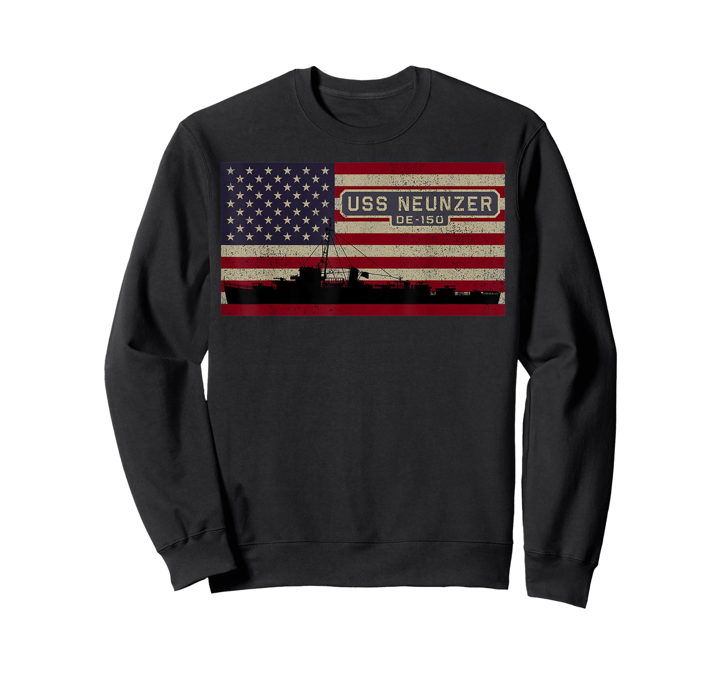 USS Neunzer DE-150 WW2 Ship American Flag T-Shirt