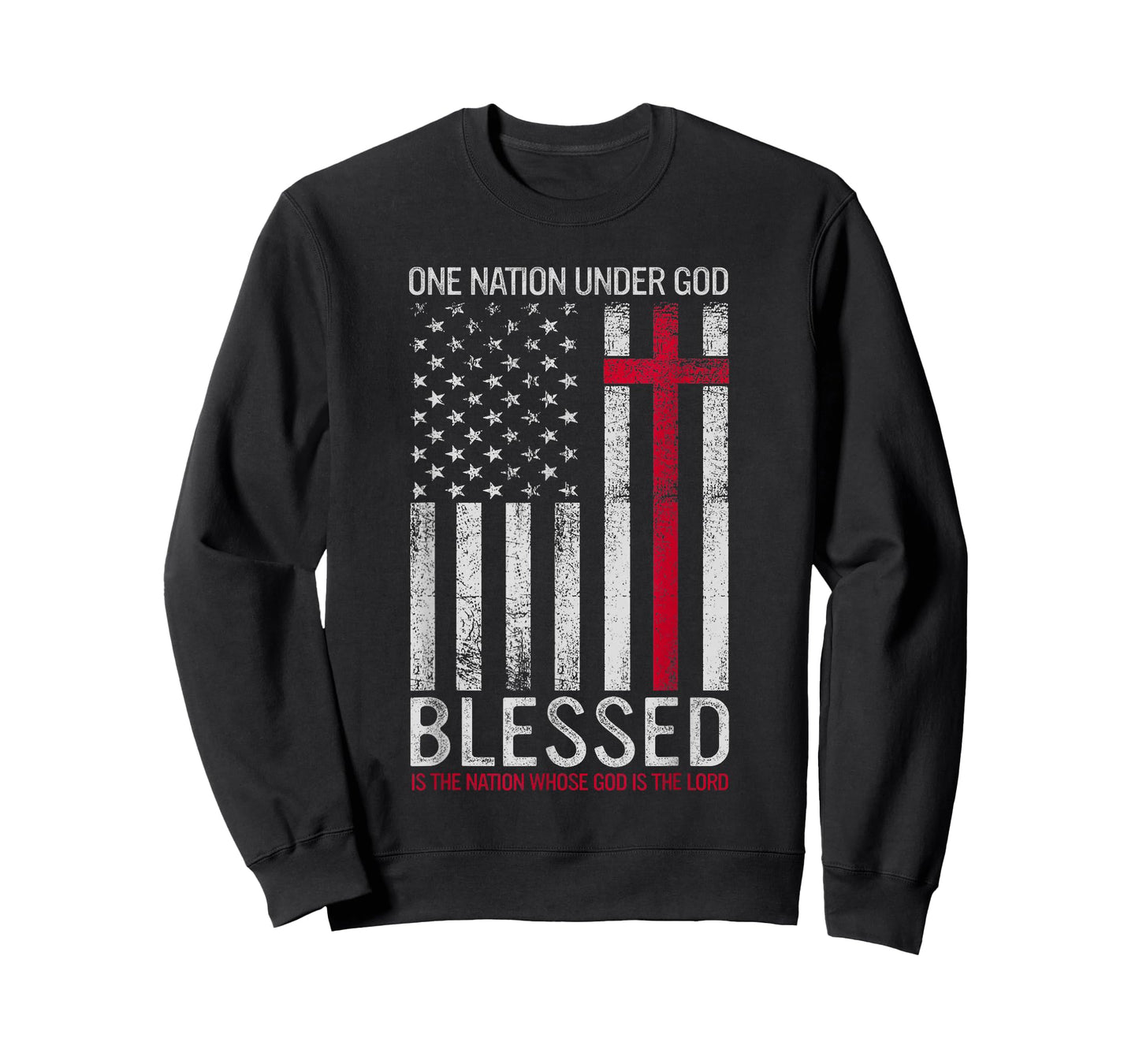 One Nation Under God Jesus Blessed American Flag 4th of July T-Shirt