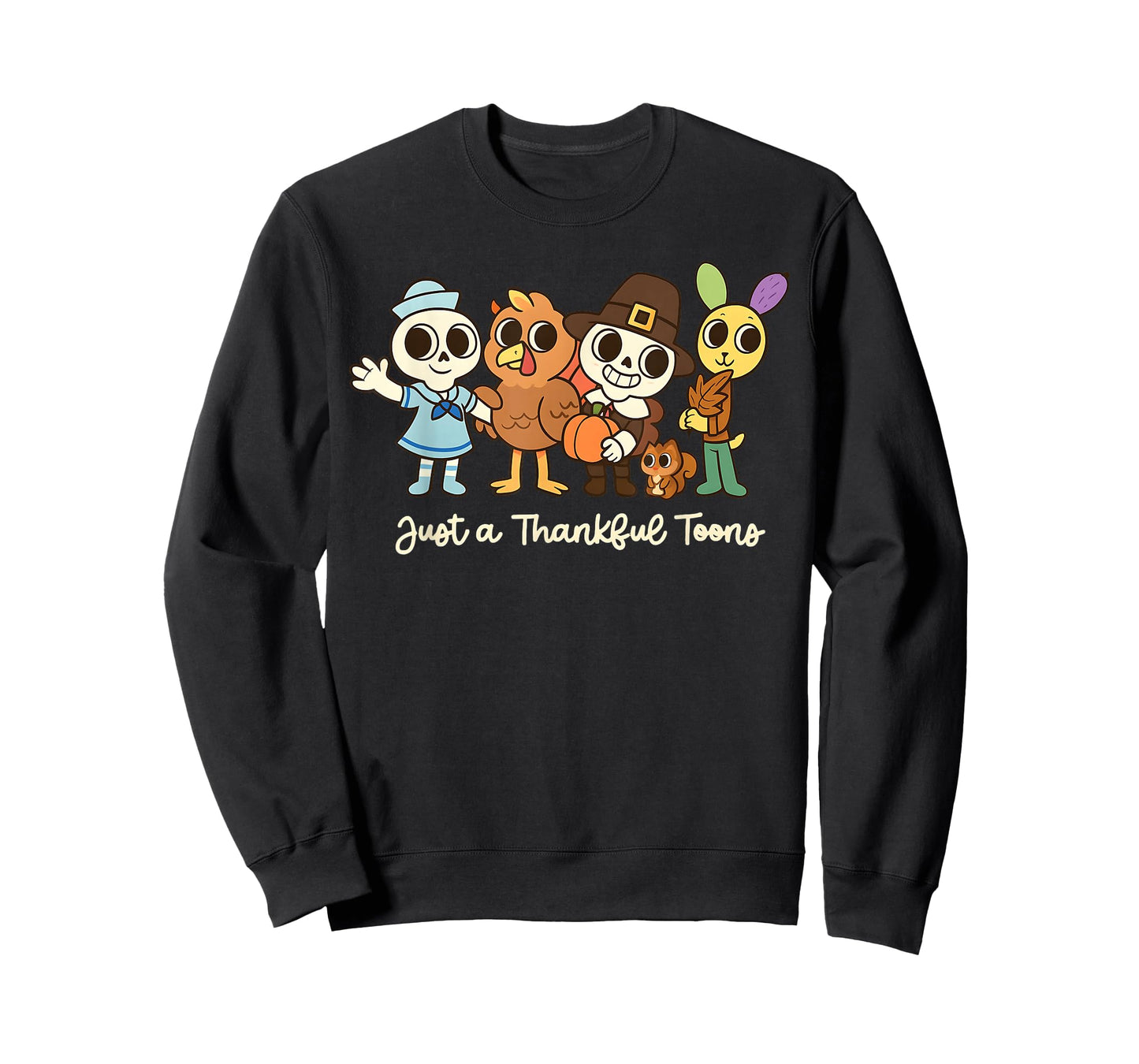 Cute Thanksgiving World Just a Thankful Toons Boys Kids Tee T-Shirt