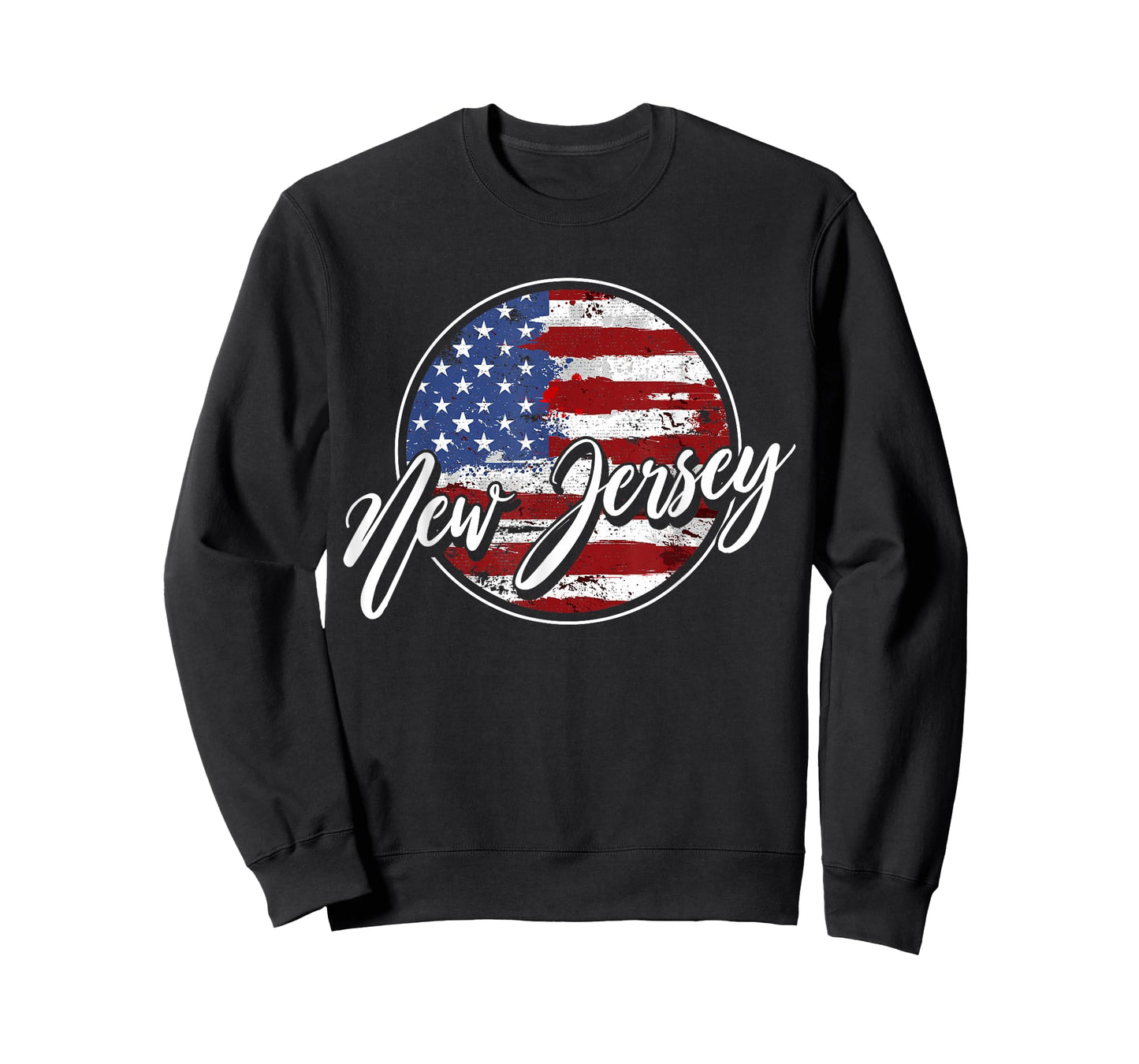 Retro & Retro USA New Jersey T-Shirt - Women's Classic Fit Black Short Sleeve T-Shirt - Small