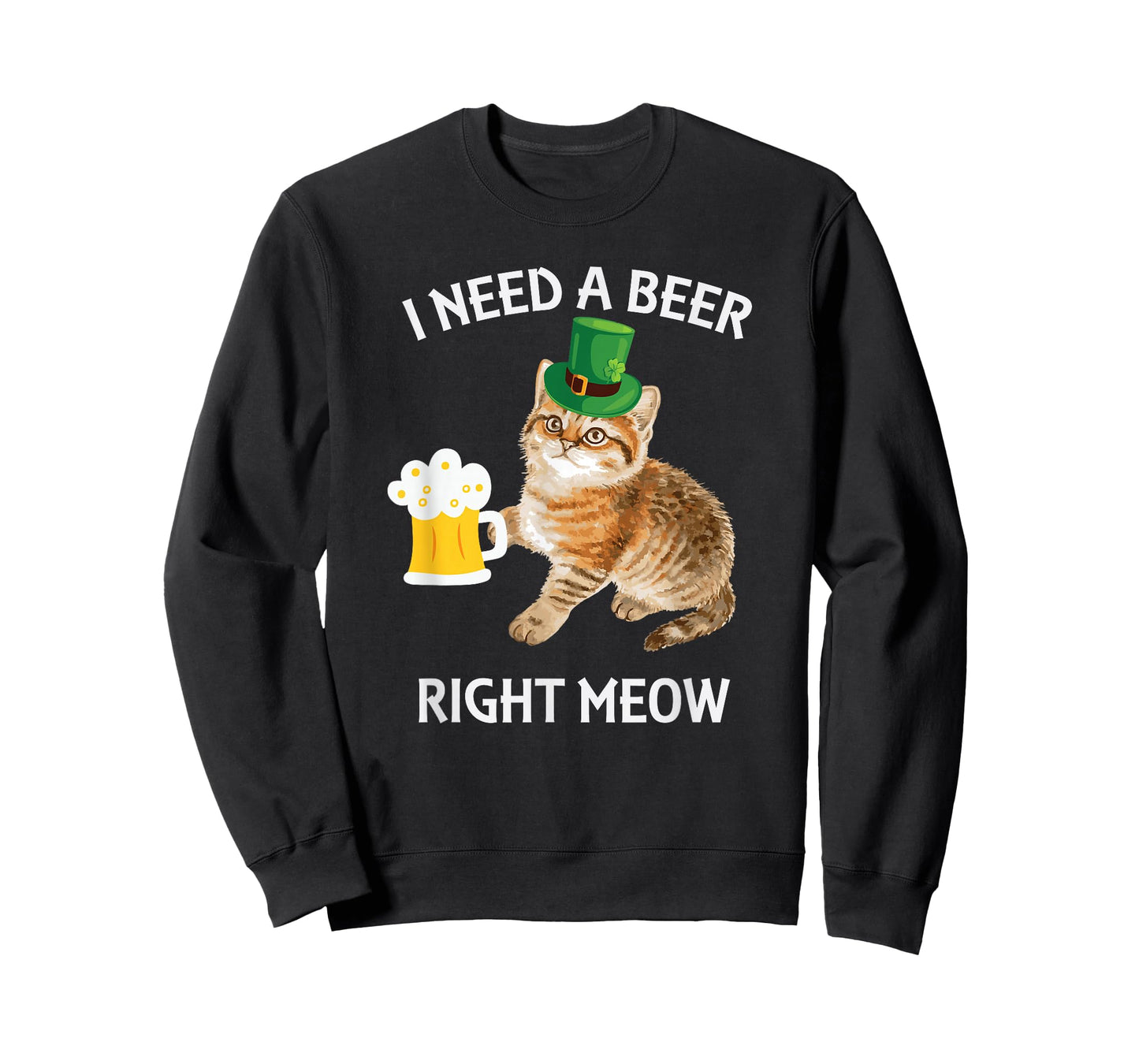 Funny Irish Beer Cat St Patricks Day Drinking with Hat T-Shirt
