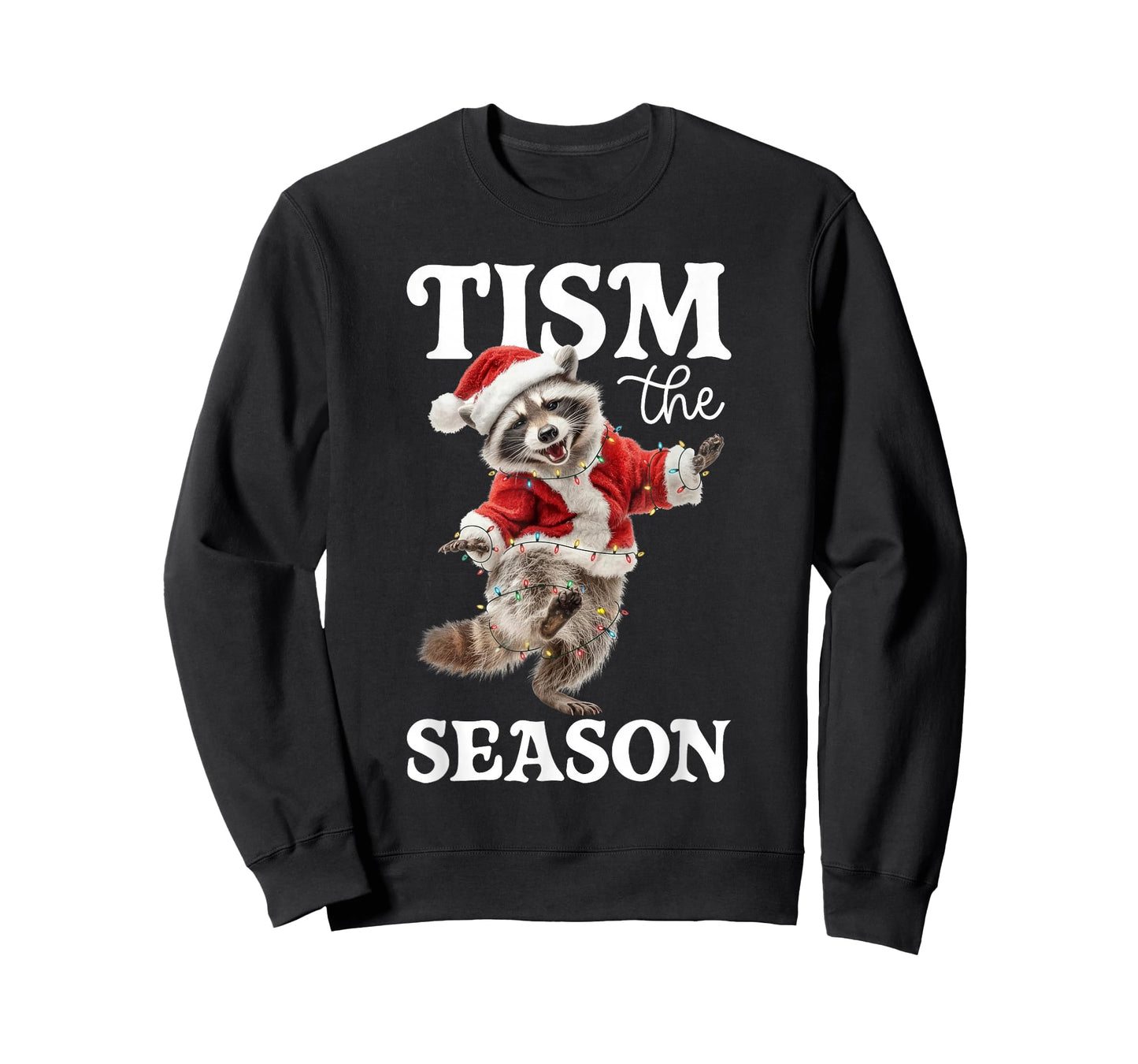 Tism The Season Funny Raccoon Christmas Autism Awareness T-Shirt