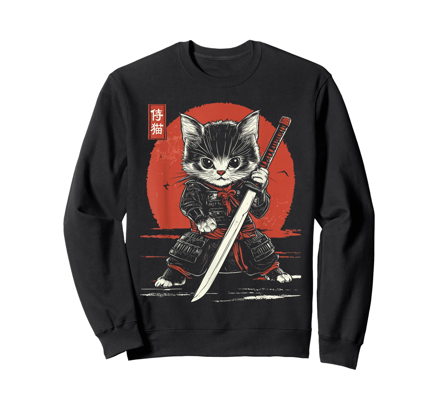 Japanese Samurai Cat Kawaii Ninja Cat T-Shirt