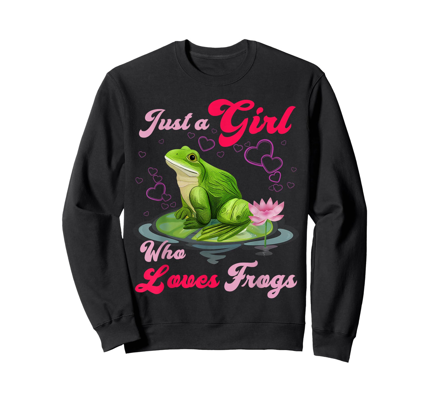 Cute and Funny Just a Girl Who Loves Frogs Women and Moms T-Shirt