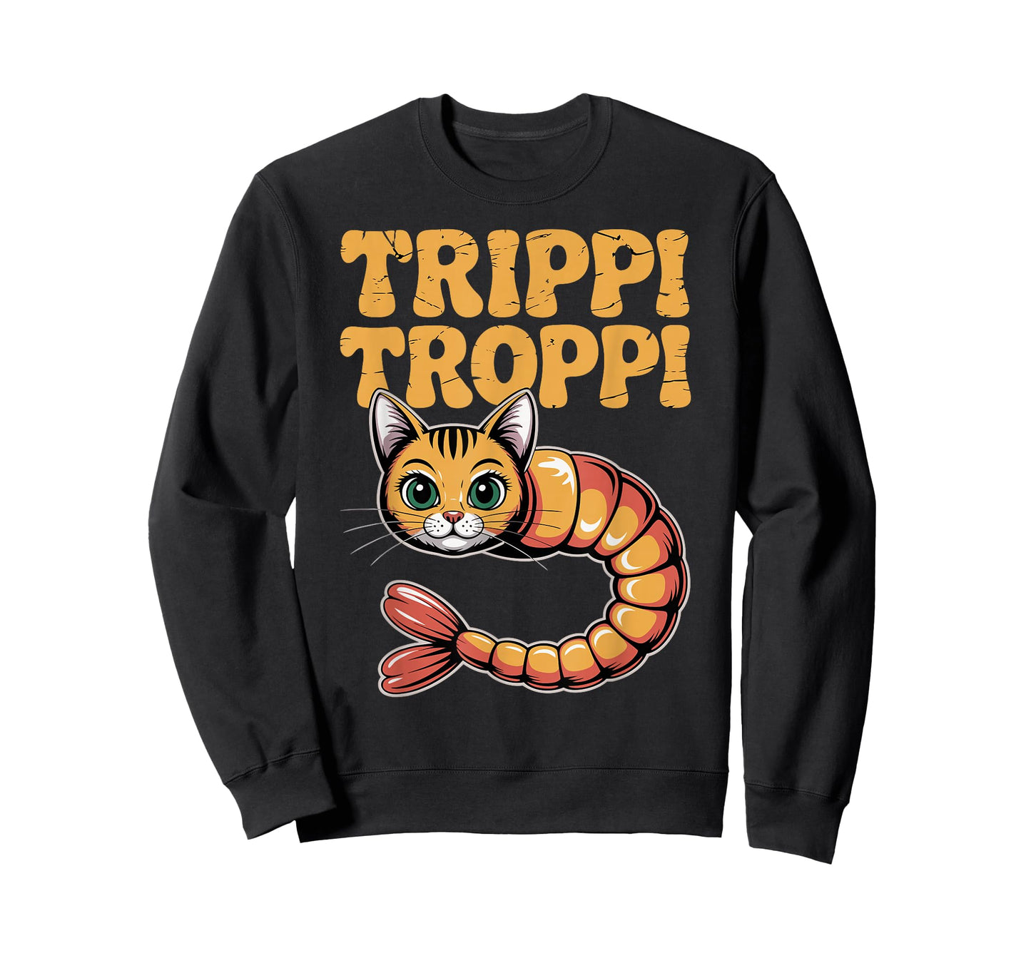 Trippi Troppi Shrimp Cat Italian Brainrot Retro 70s Meme T-Shirt