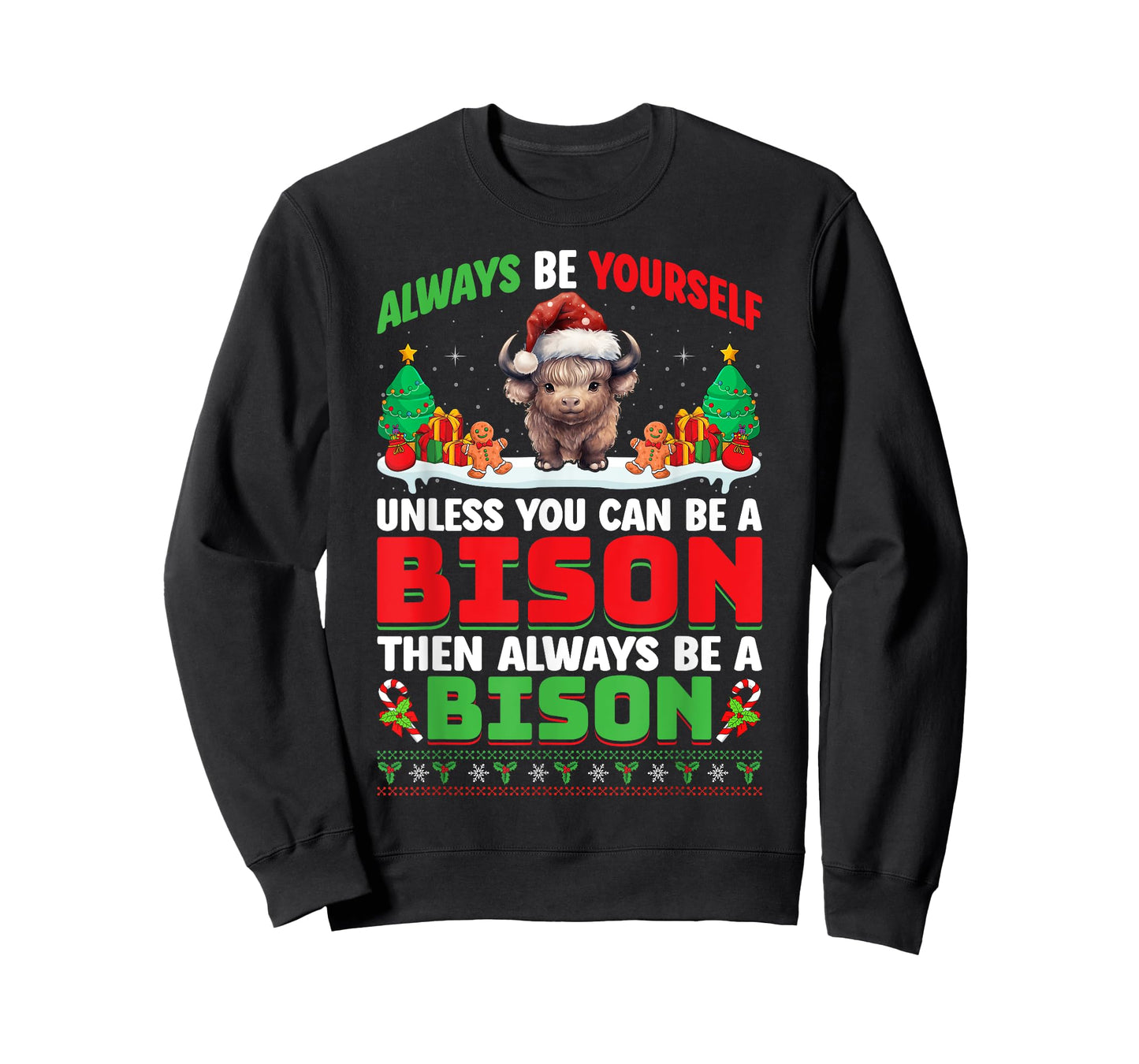 Always Be Yourself Unless You Can Be A Bison Christmas Bison T-Shirt