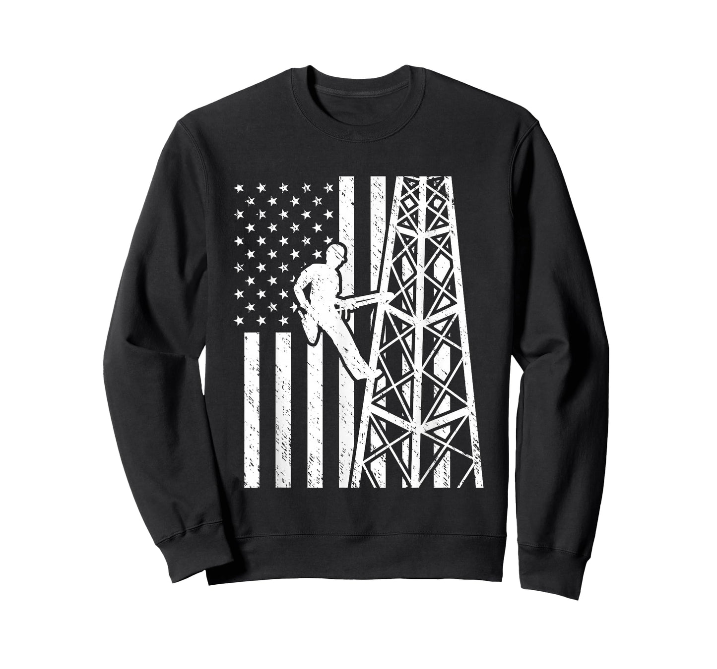 Tower Climber American Flag Cell Tower Towers Worker Women Kids Men T-Shirt