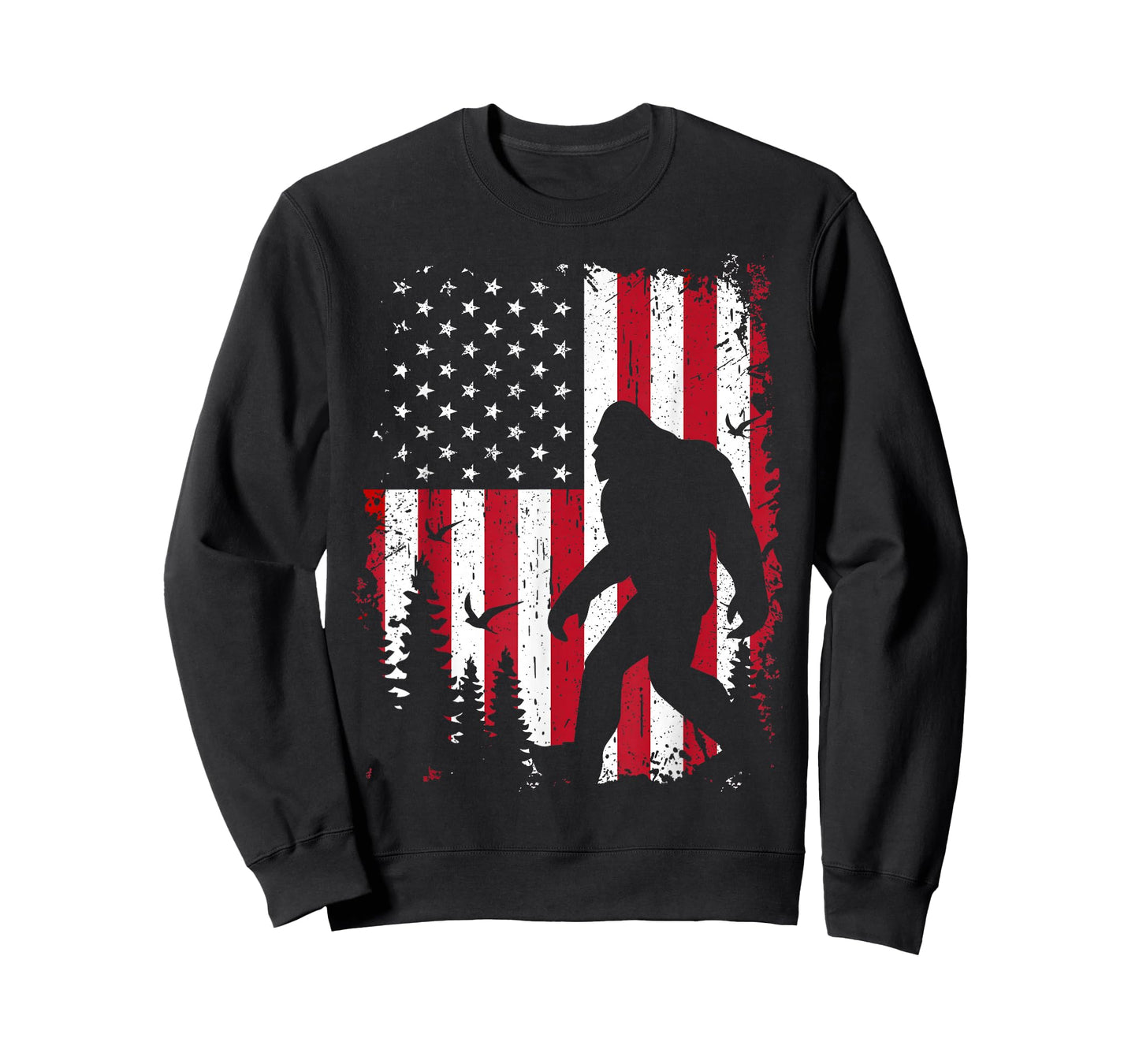 Bigfoot 4th of July American USA Flag Patriotic T-Shirt