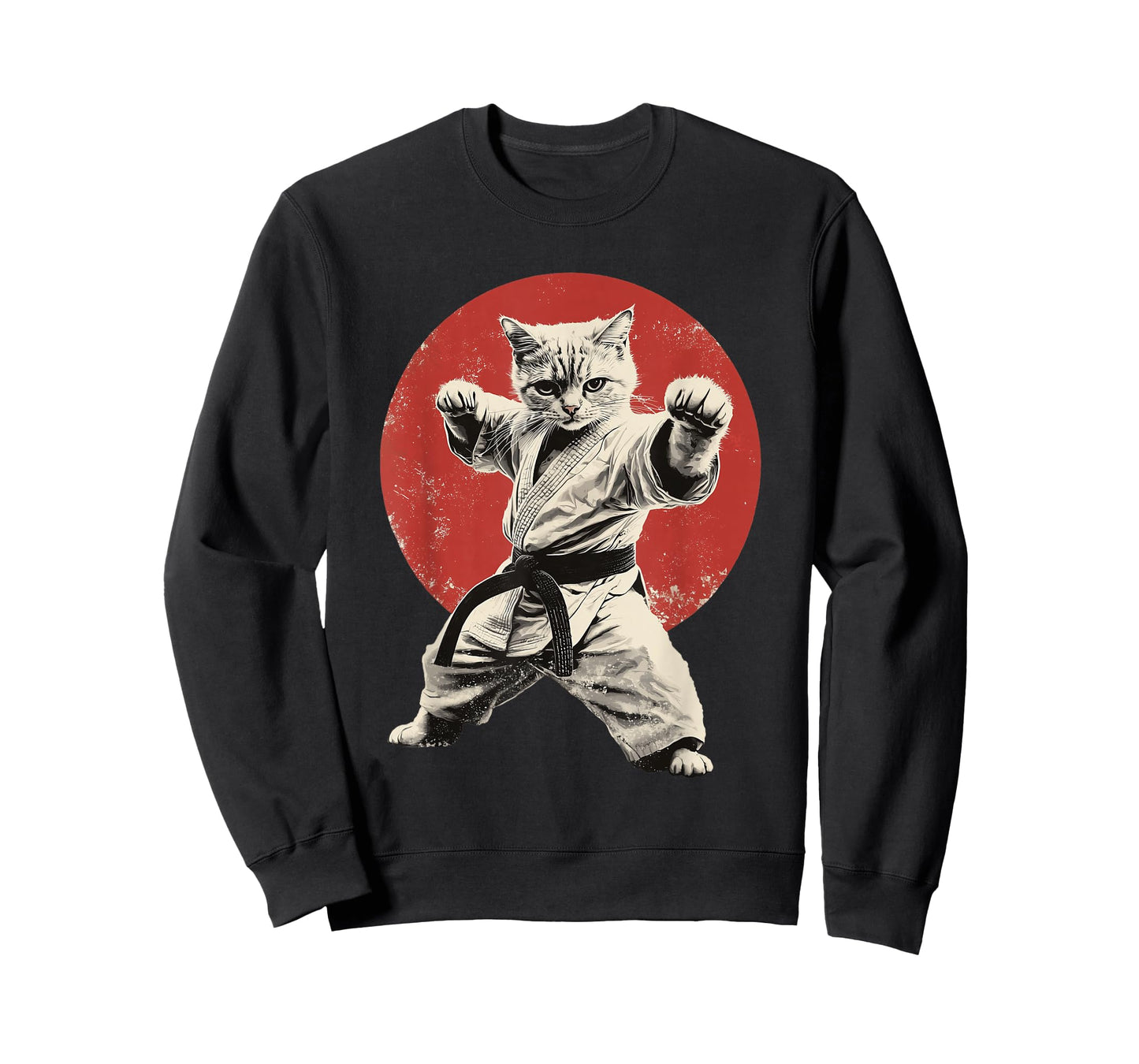 Cat Karate Judo Japan Japanese Flag Funny Graphic T-Shirt