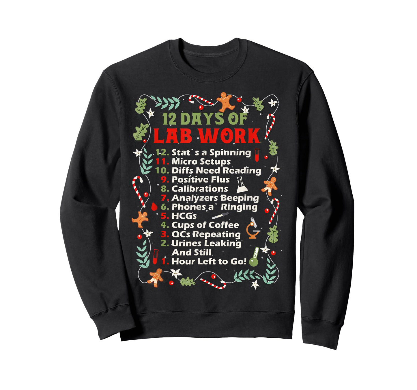 12 days of lab technician Christmas funny medical laboratory T-Shirt