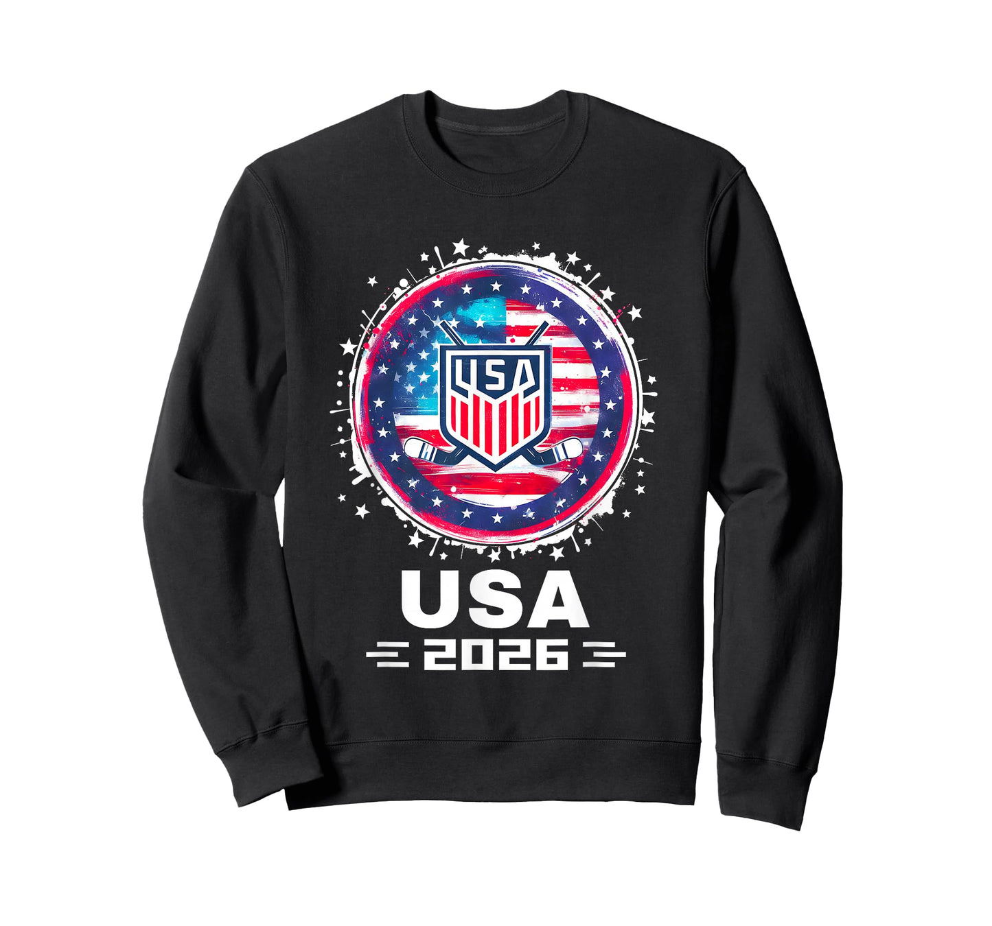 USA Team 2026 Hockey American Flag Women Men Kids Hockey T-Shirt