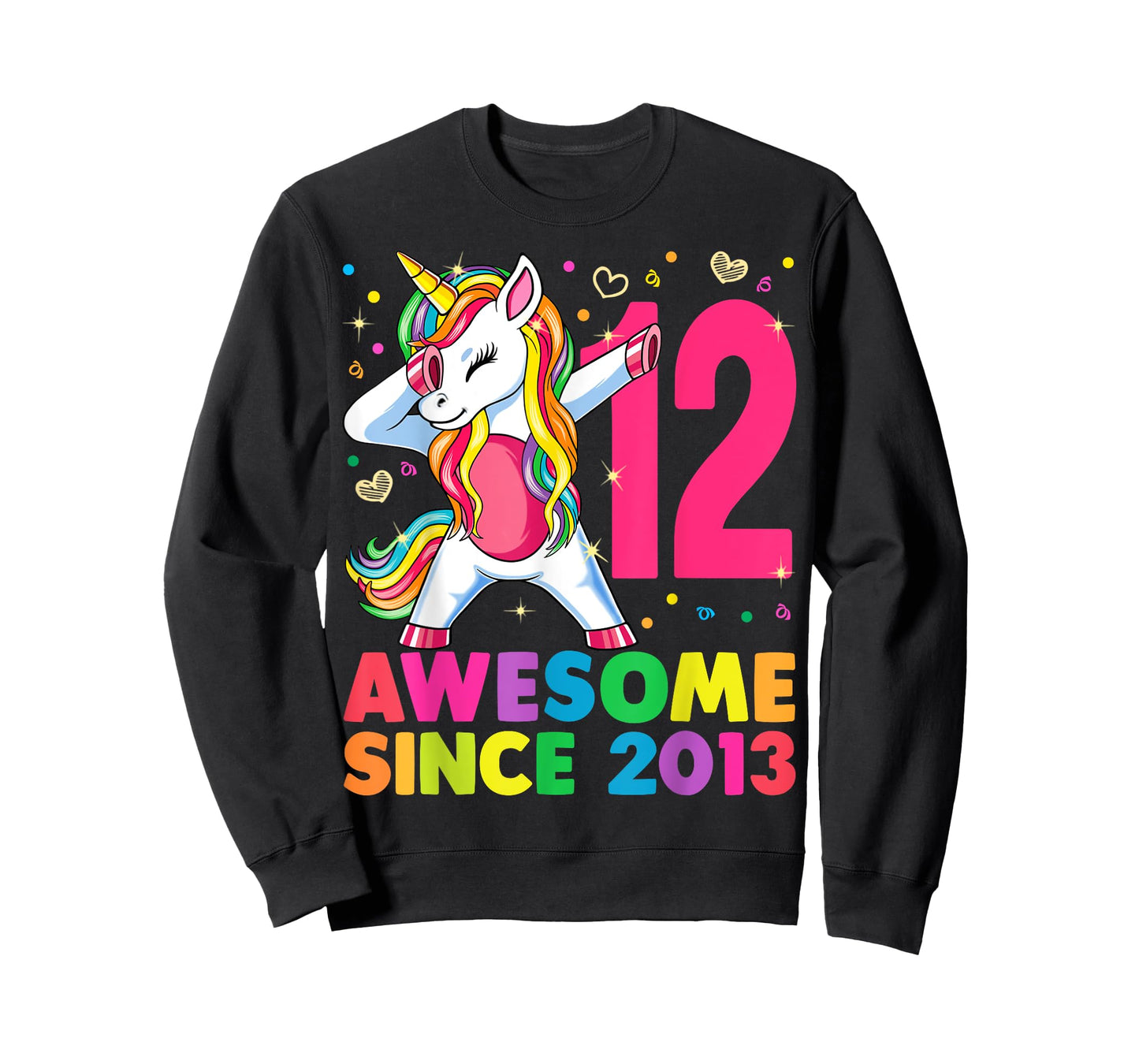 12 Years Old Unicorn Dabbing 12th Birthday Girl Gift Party T-Shirt