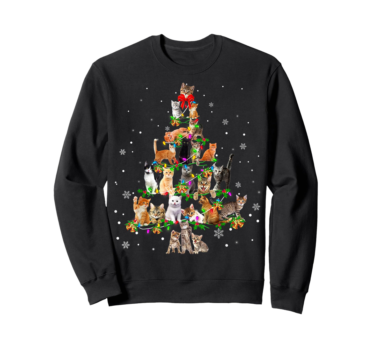 Cat Christmas Tree Ornament Decor Xmas For Cat Mom Cat Dad T-Shirt