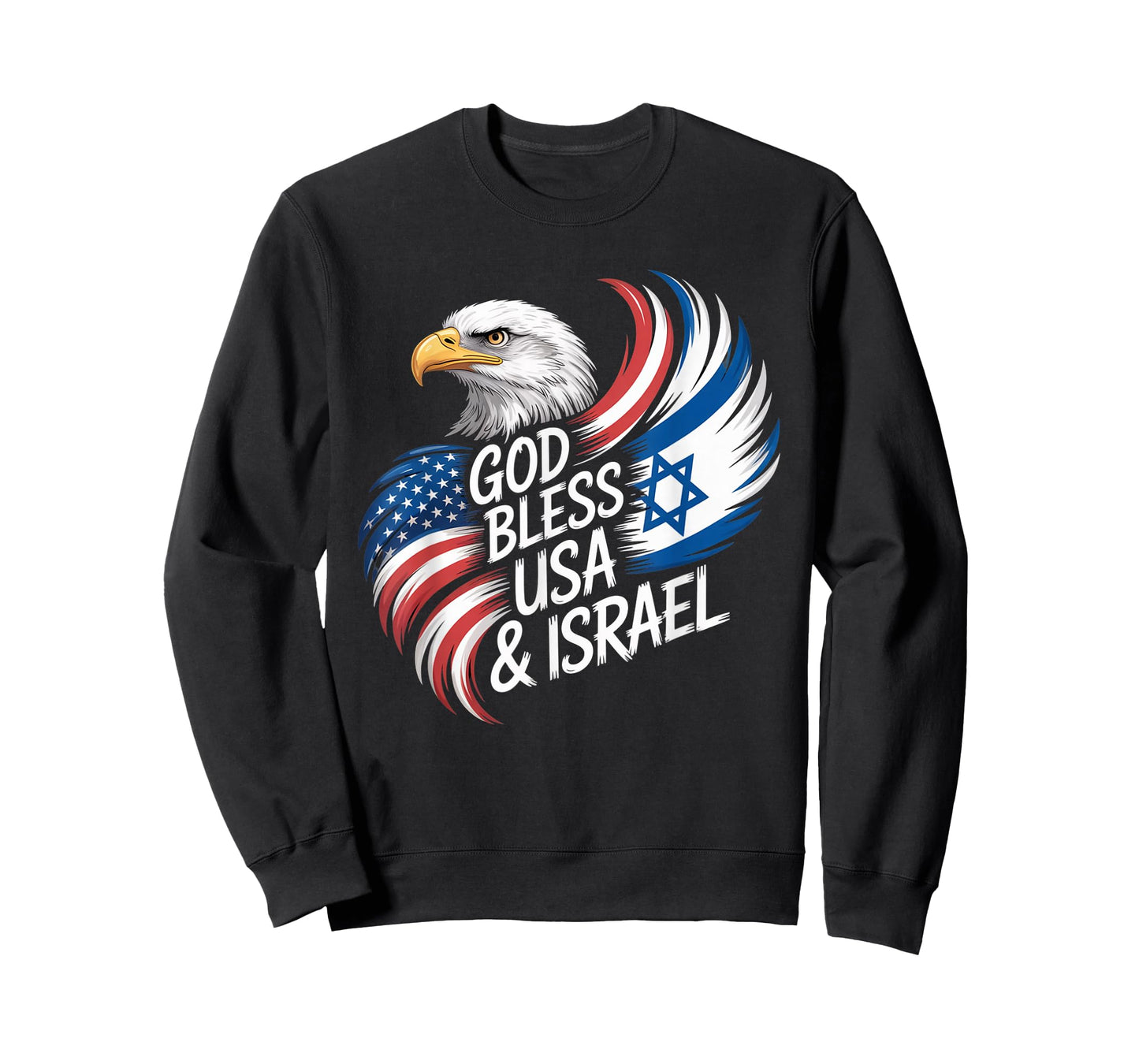 God Bless USA & Israel Support Patriotic Tee T-Shirt