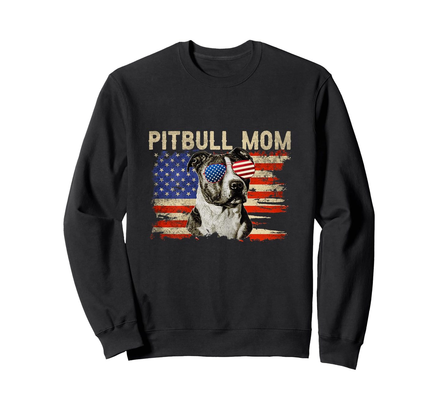 Patriotic Pitbull Mom gift 4th of July American Flag USA Women T-Shirt