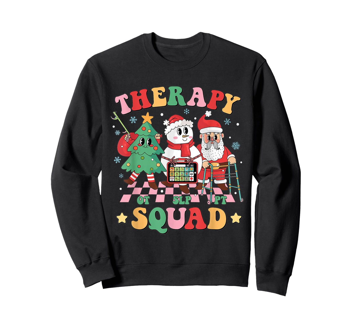 Christmas Therapy Squad SLP OT PT Therapy Team Santa Snow T-Shirt
