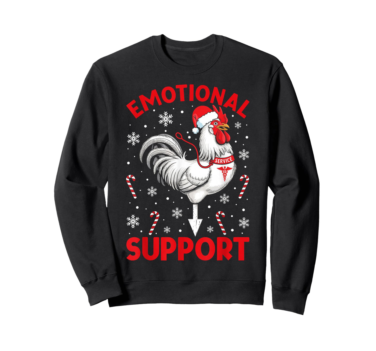 Christmas Funny Emotional Support Cock Dirty Humor Chicken T-Shirt
