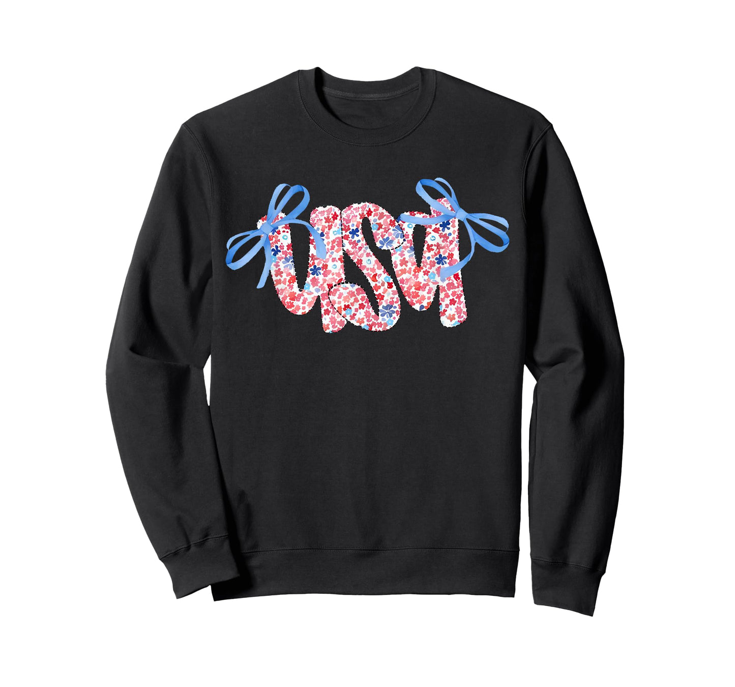 Floral USA Coquette Bow 4th of July America T-Shirt