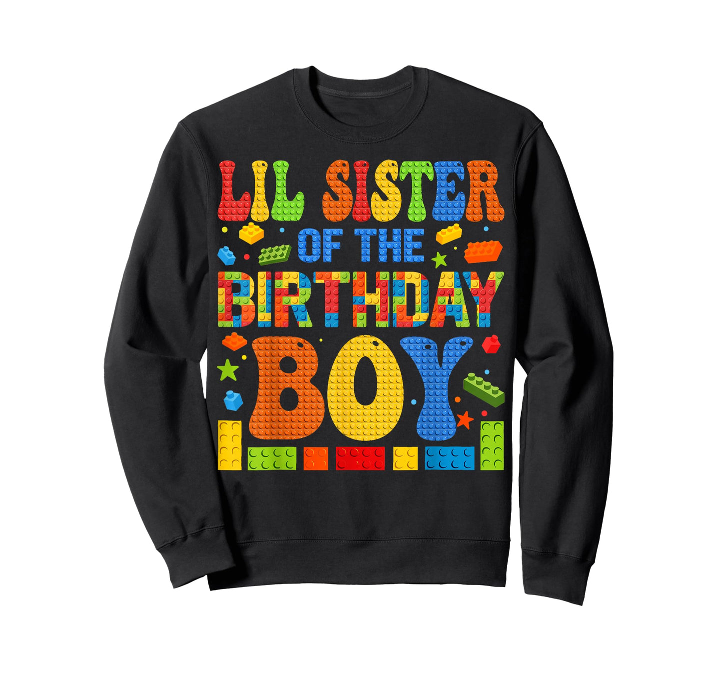 Lil Sister Of The Birthday Boy Building Block Birthday Party T-Shirt