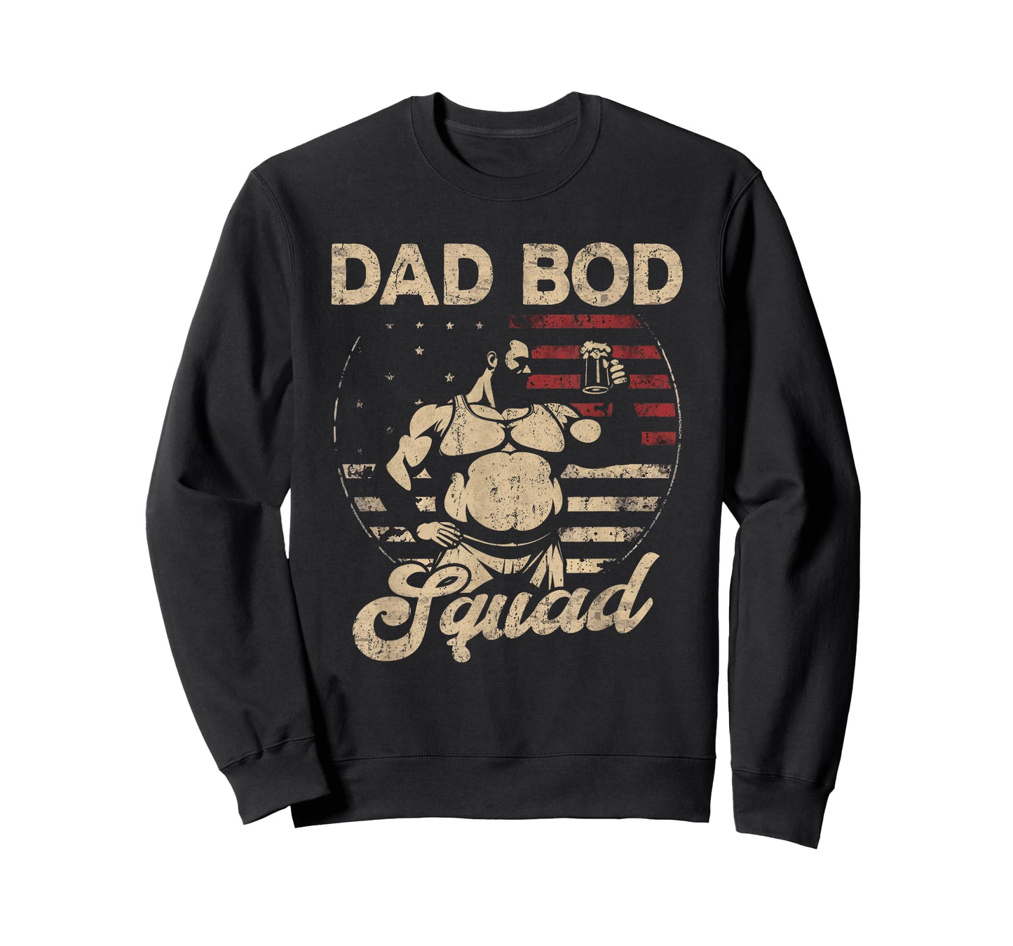 Dad Bod Squad Flag US Beer Belly Posing Father's Day T-Shirt