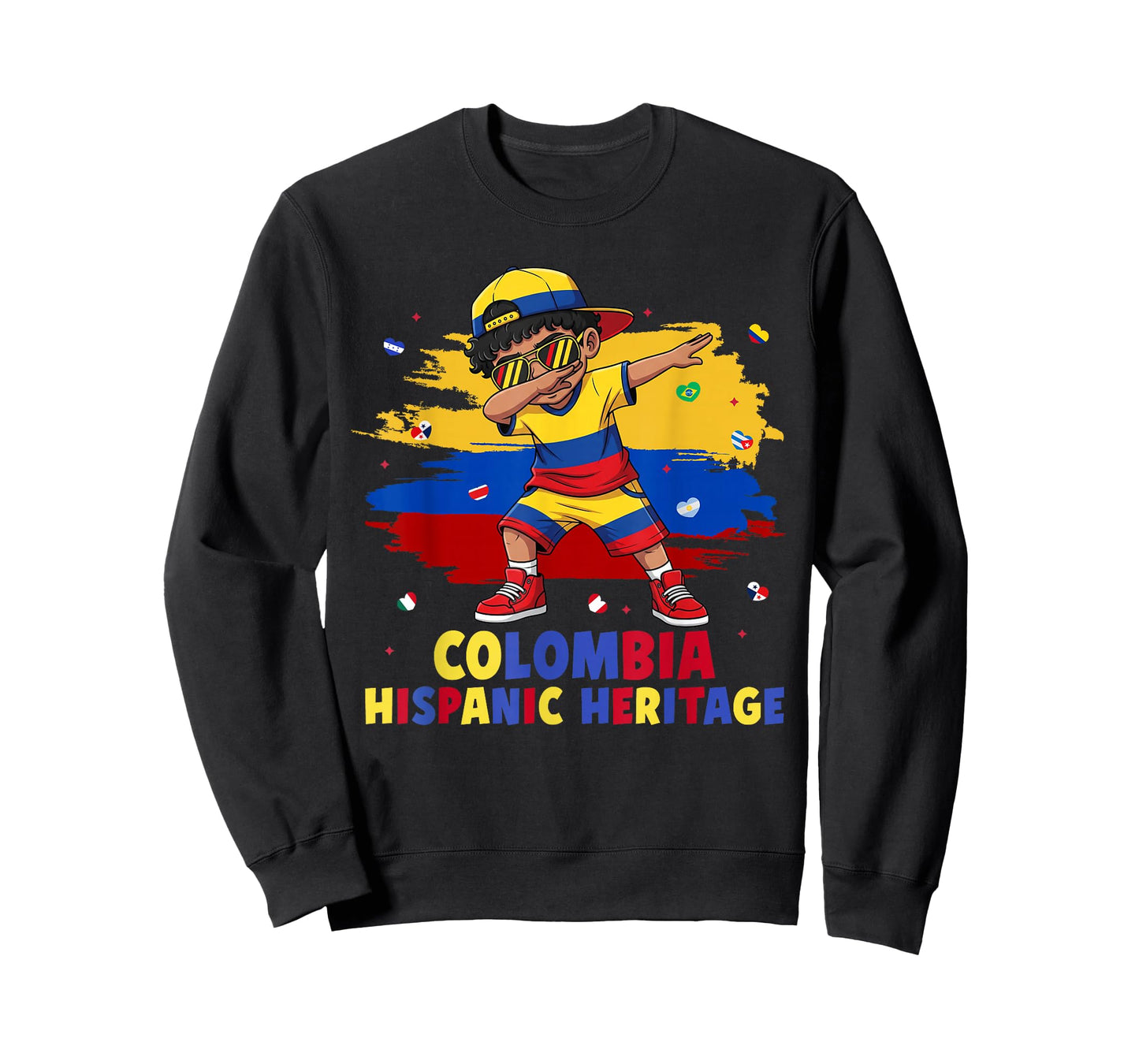 Dabbing Boy Colombia Hispanic Heritage Month Colombia Flag T-Shirt