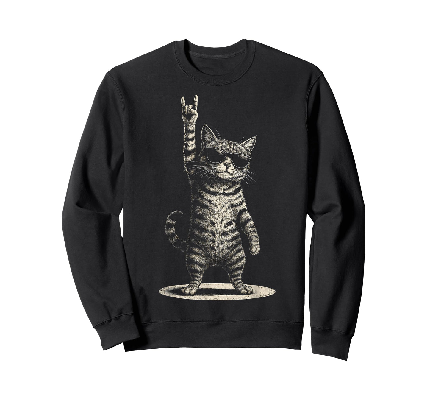 Retro Cat Rock and Roll Kitty Rocking Music Cat Lovers T-Shirt