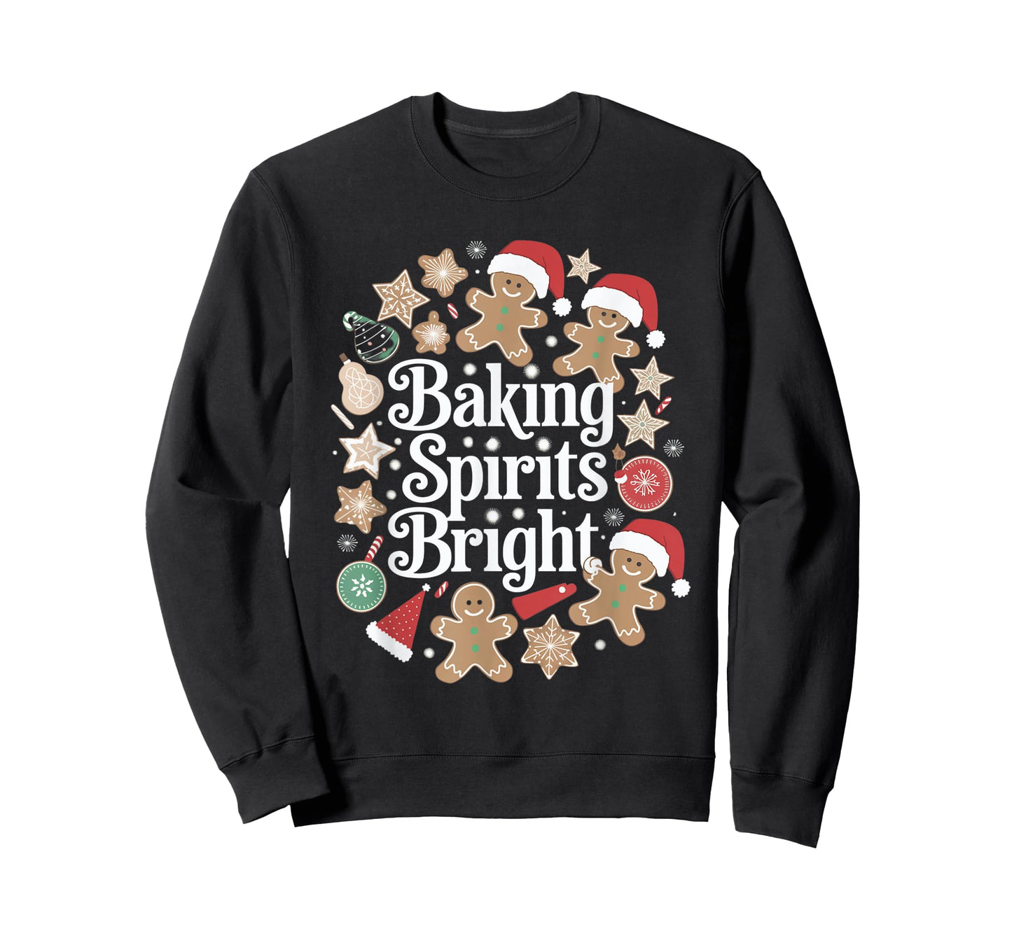 Baking Spirits Bright Gingerbread Christmas Cookies T-Shirt