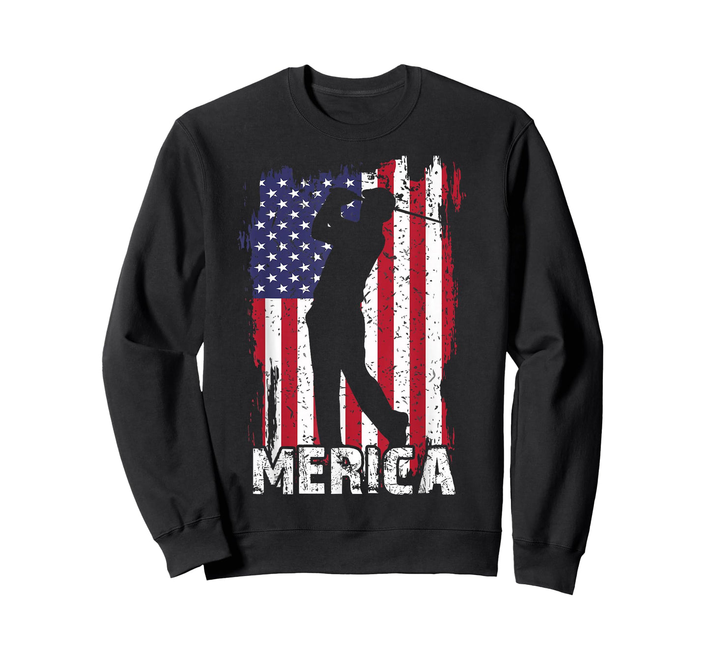 Merica Golf-Shirt 4th July American Flag Patriotic Dad Men T-Shirt