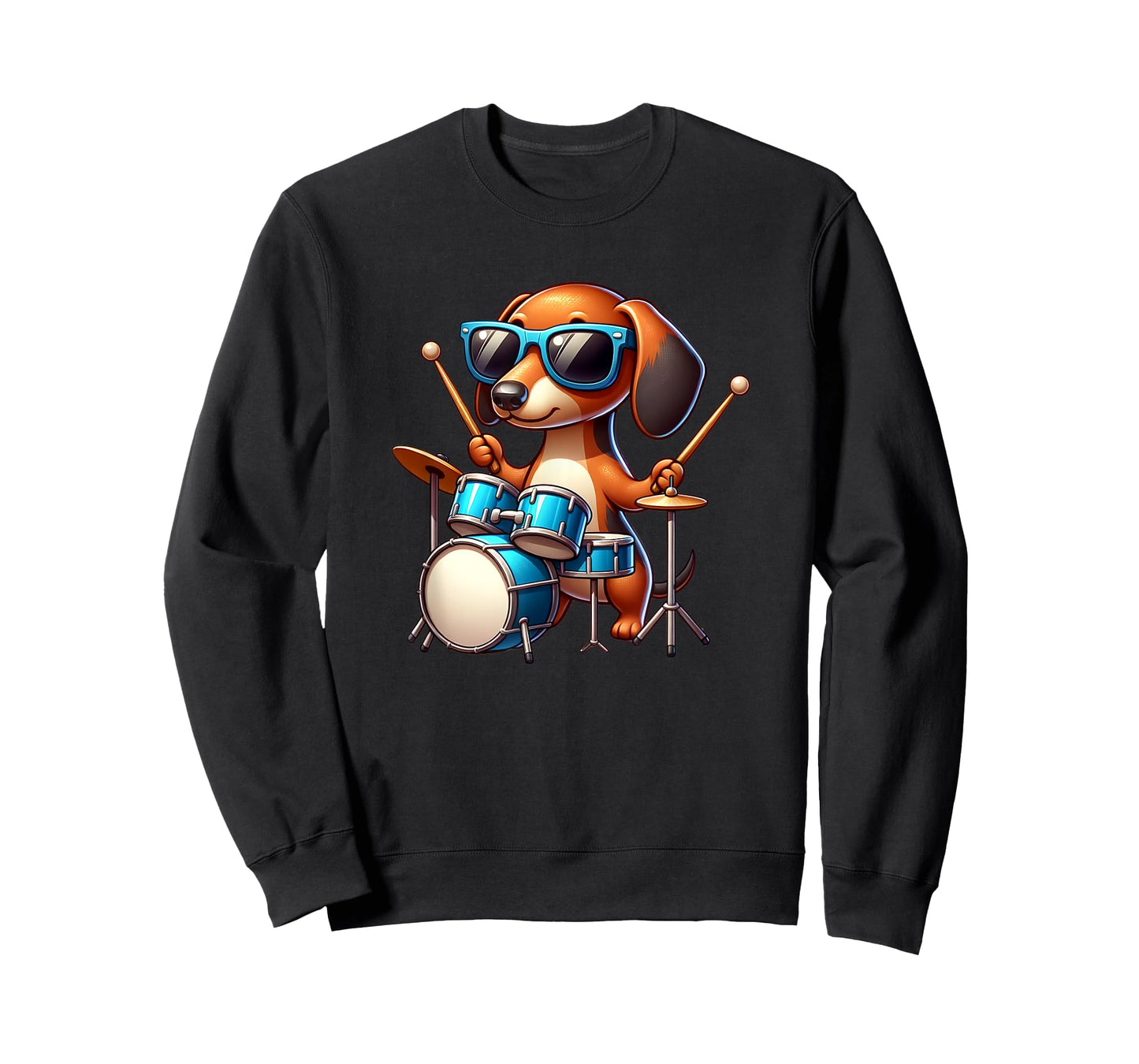 Dachshund Drummer Wiener Dog Enthusiast Design T-Shirt for Men Women Kids