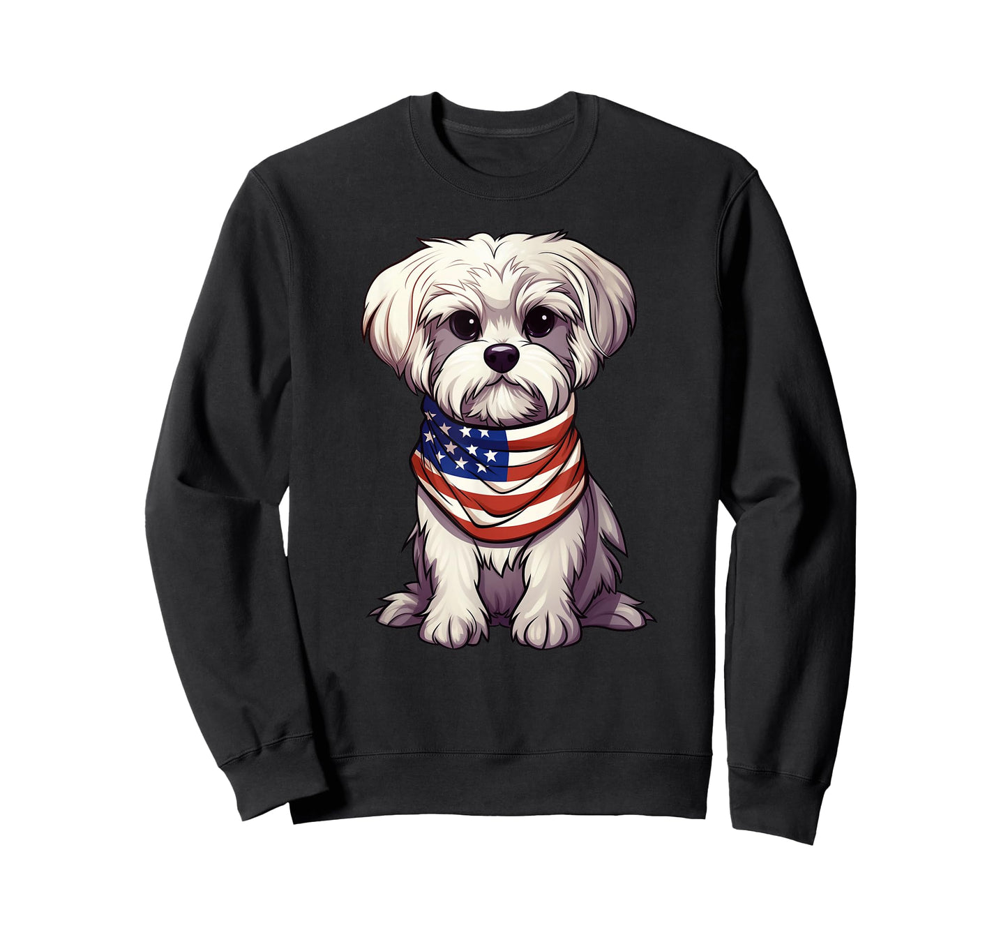 Maltese American Flag Maltese Dog Owner Mom Dad Men Women T-Shirt