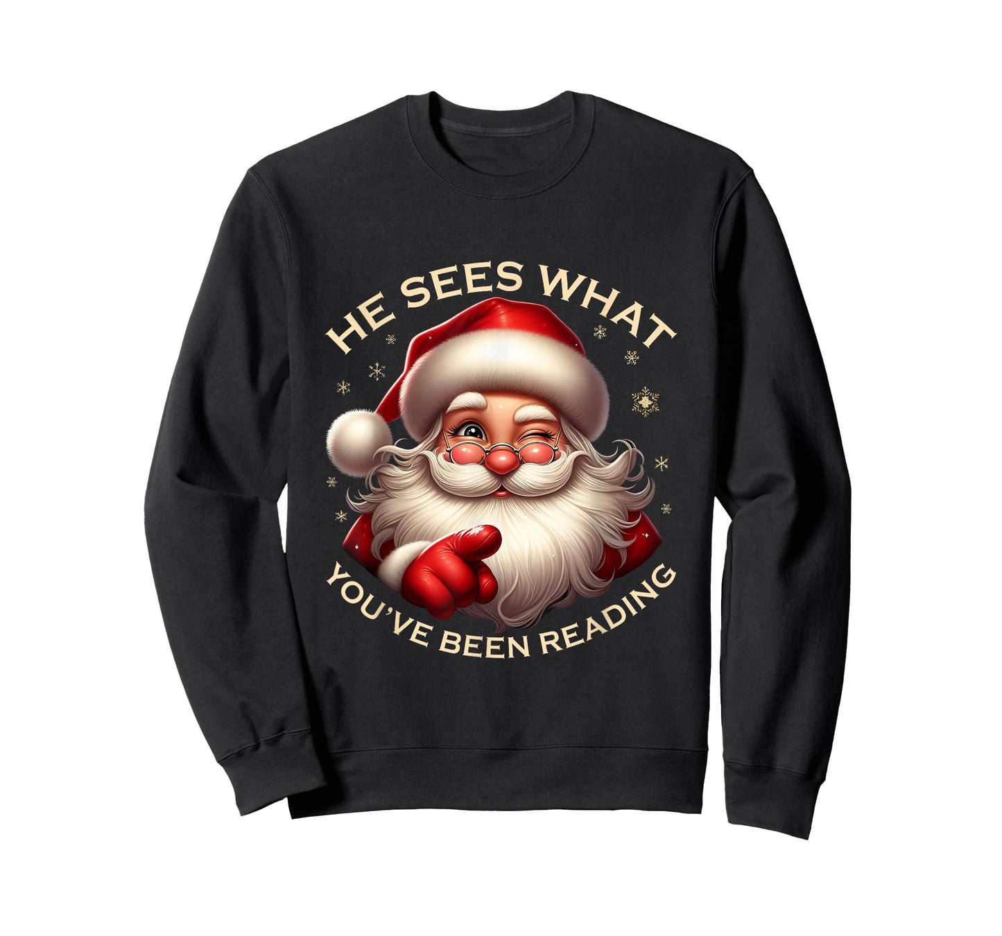 Christmas Book He Sees What You’ve Been Reading Booklish T-Shirt