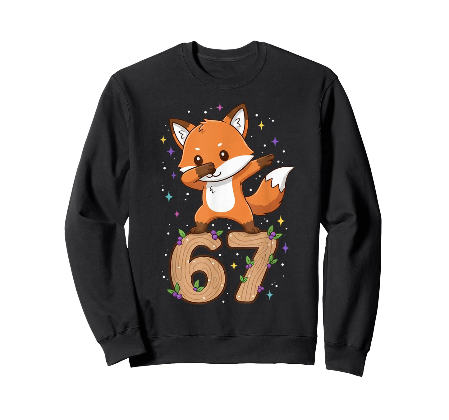 Dabbing Fox 67 Funny Six Seven Gen Z Slang Meme Cute T-Shirt