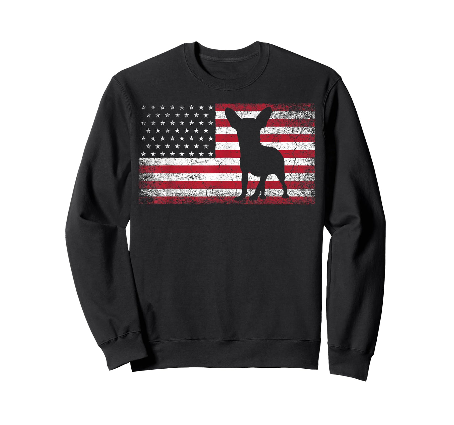 Vintage Chihuahua Dog Lover July 4th American Flag Men Women T-Shirt