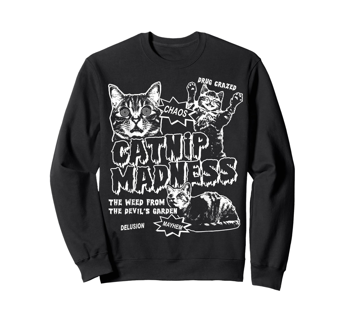 Catnip Madness Cats - Retro Funny B-Movie Poster Cat Owners T-Shirt