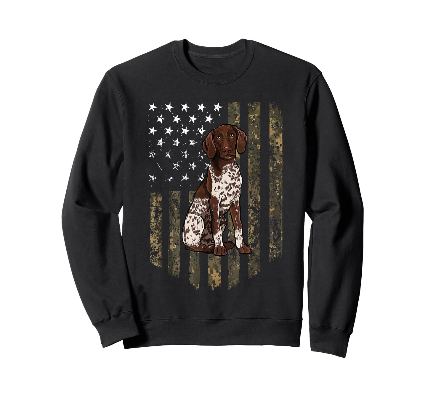 Camo American Flag German Shorthaired Pointer 4th of July T-Shirt